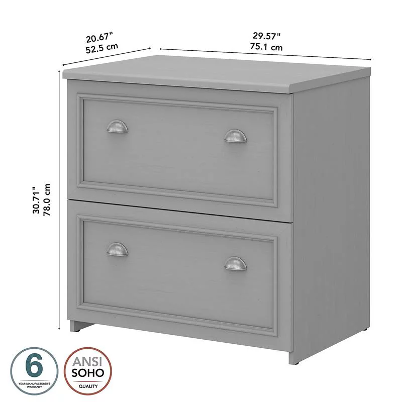 Home Square 2 Piece Engineered Wood Filing Cabinet Set in Cape Cod Gray