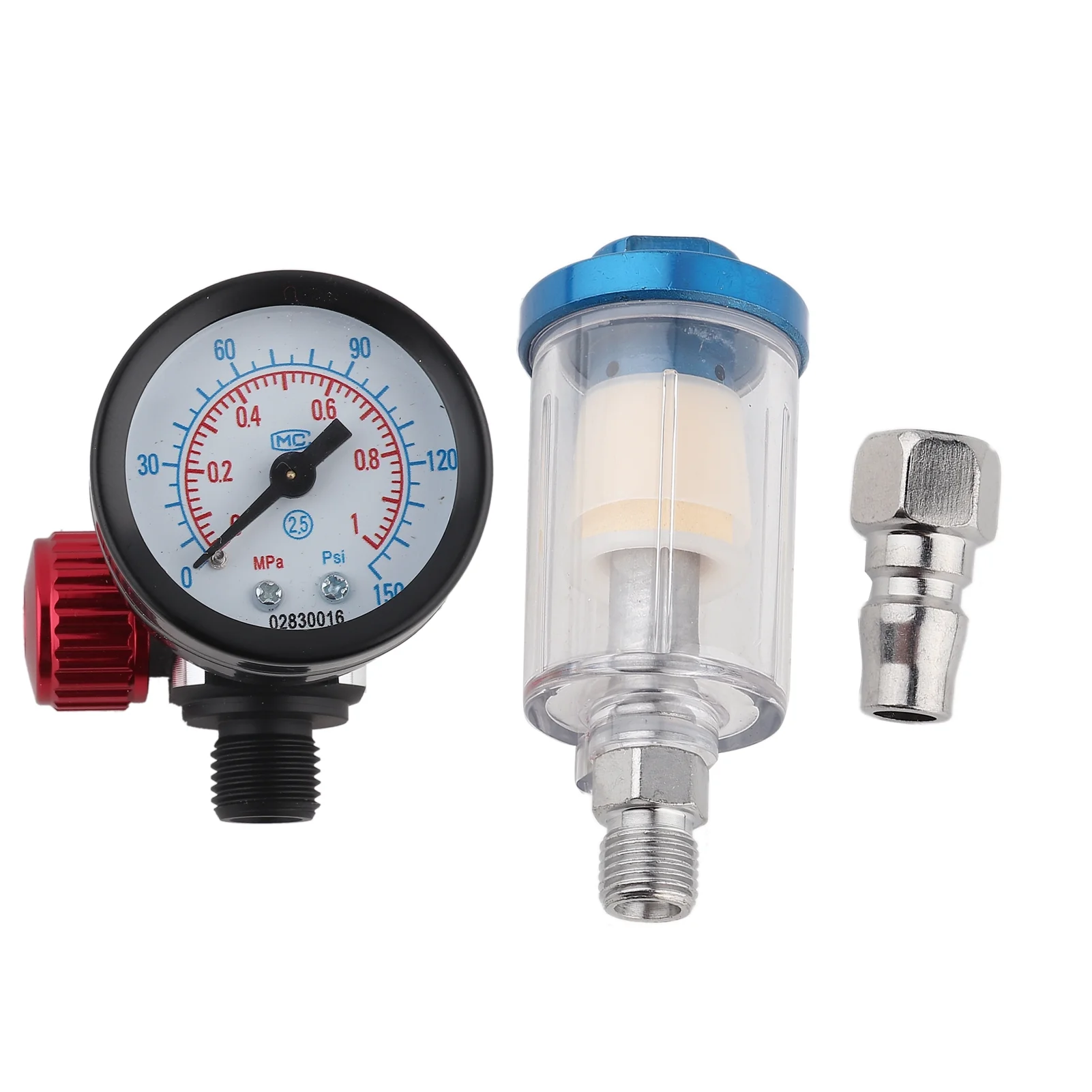 Pneumatic Tool 1/4in Air Inlet Pressure Regulator in Line Water Oil Trap Filter Separator Spray Gun Tool