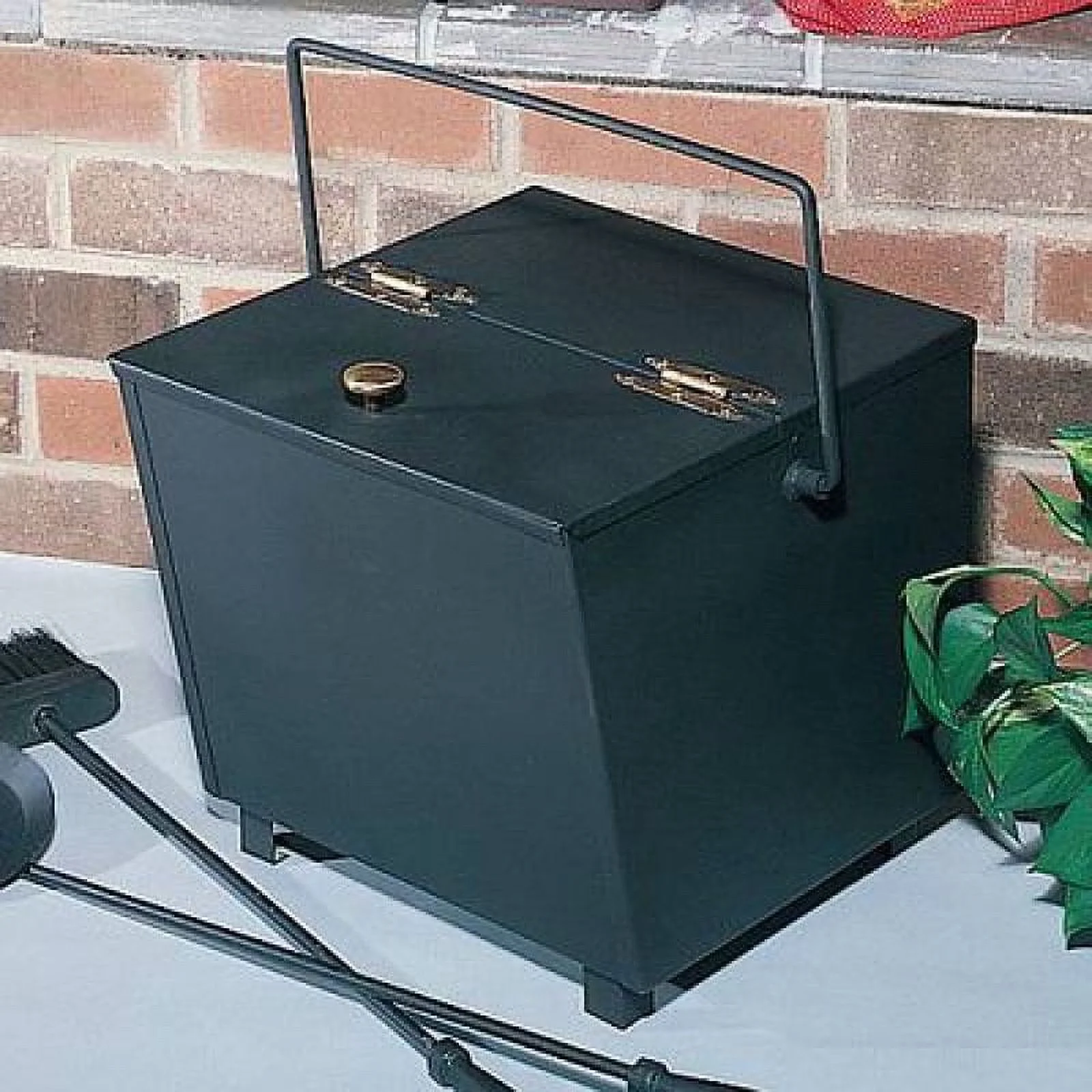 Heavy-Duty Steel Fireplace Ash Bucket USA Made Black