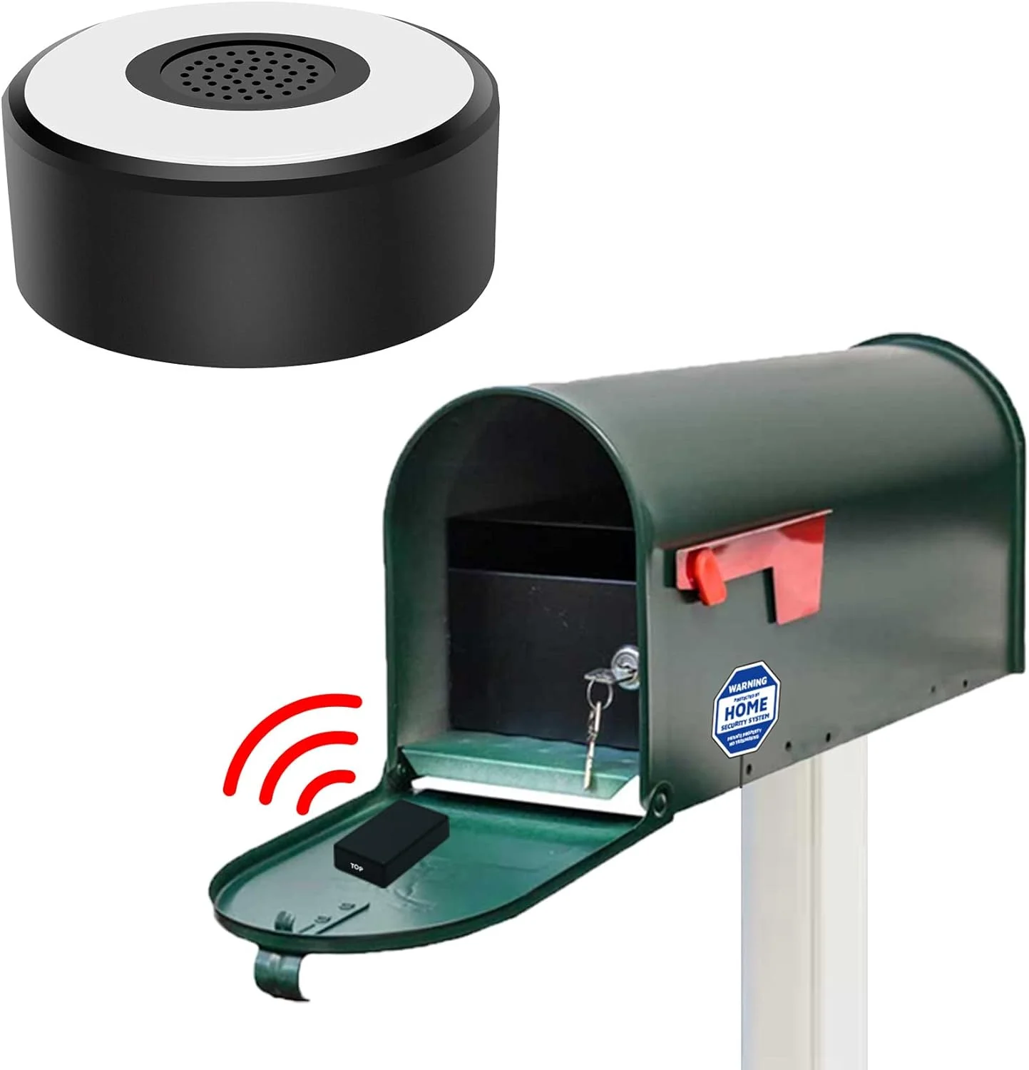Wireless Alarm System, Mailbox Alarm Wireless Long Range, Instant Alert with 120db Alert Only for Flip-Top Mailboxes