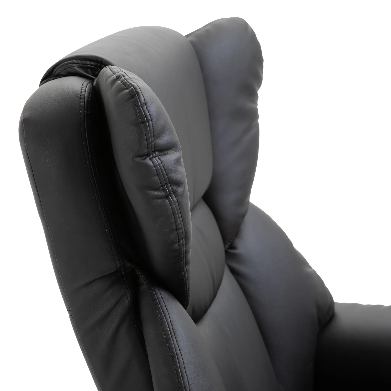 Massage Recliner Chair with Footrest, 10 Vibration Levels, Faux Leather, Black