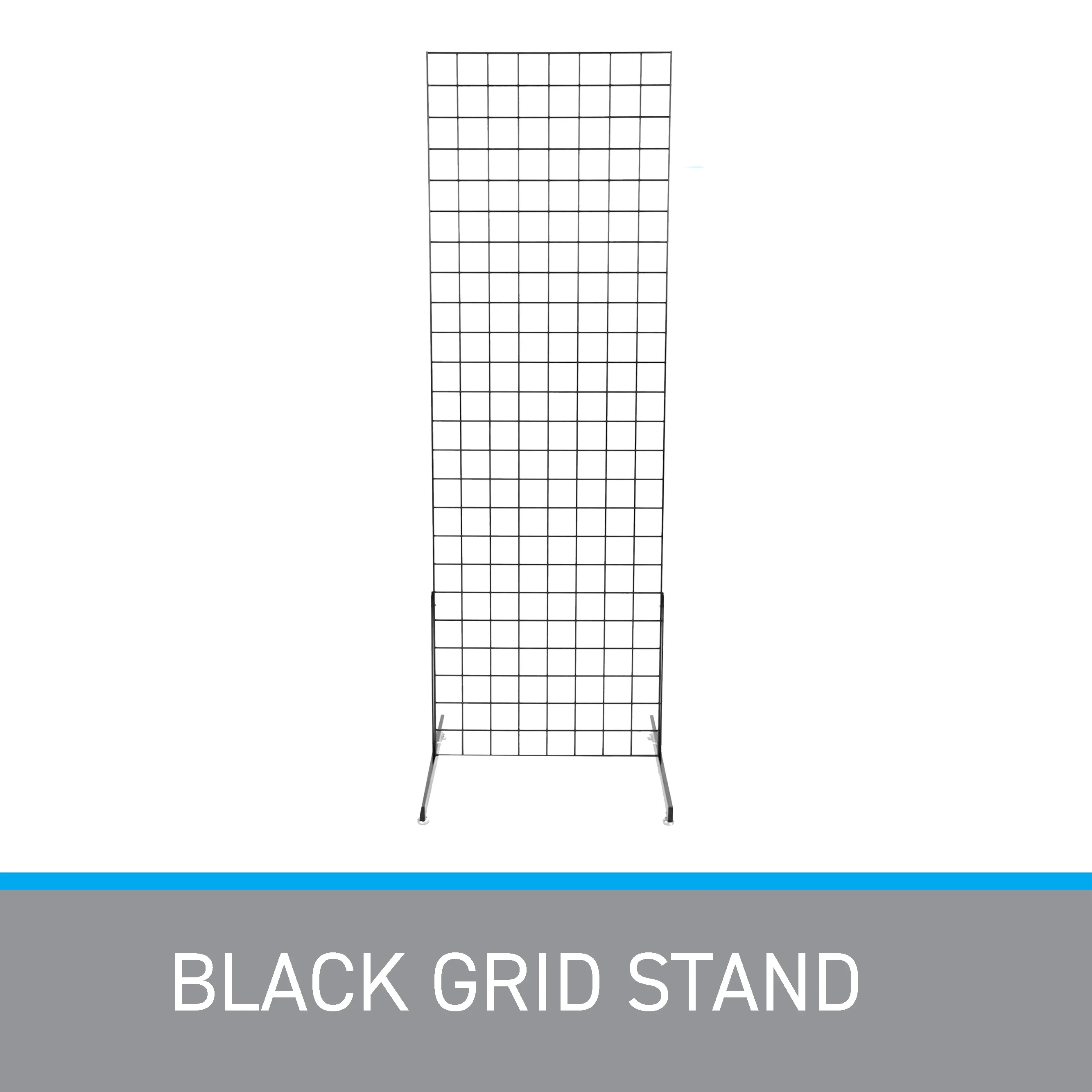 SSWBasics 2' X 6' Grid Wall Standing Fixture - Black