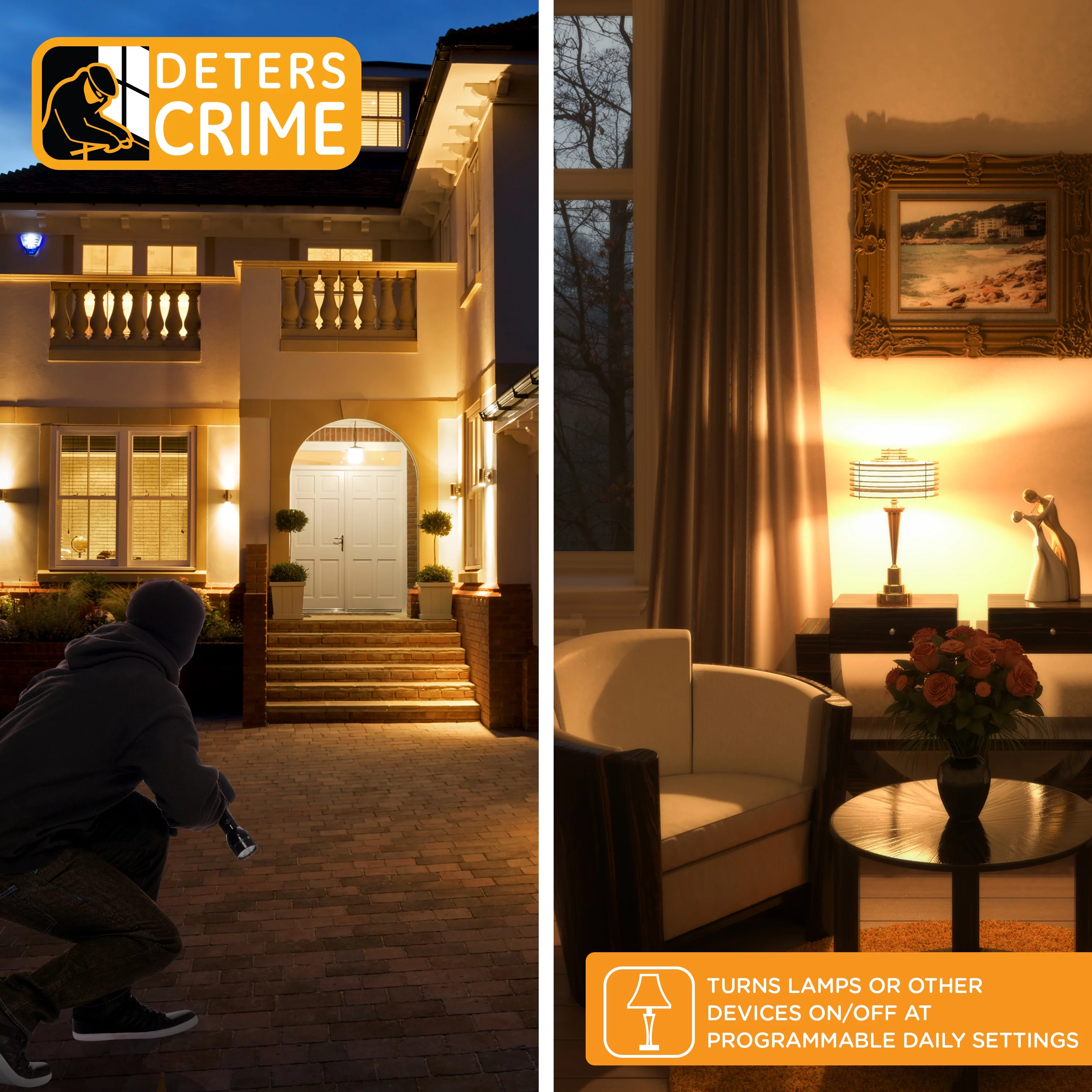 myTouchSmart Digital Fashion Timer, 1-Outlet Polarized, 2 Settings, 24hr, White, Cover