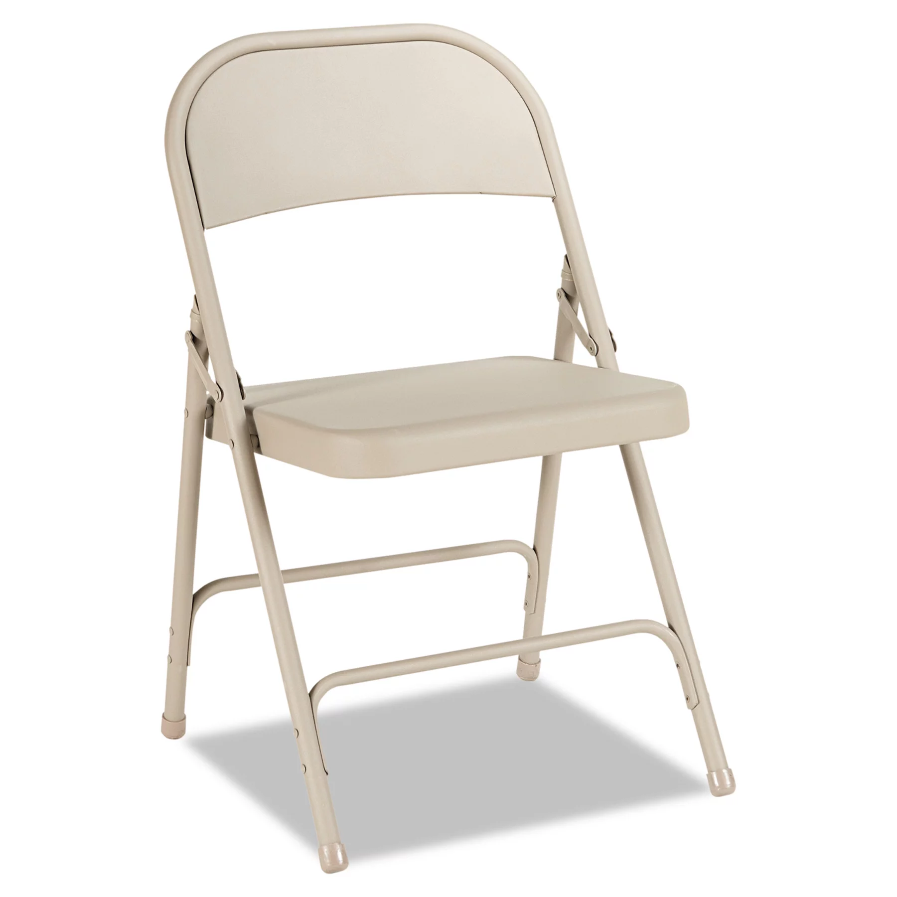 Steel Folding Chair, 4-Pack, Beige