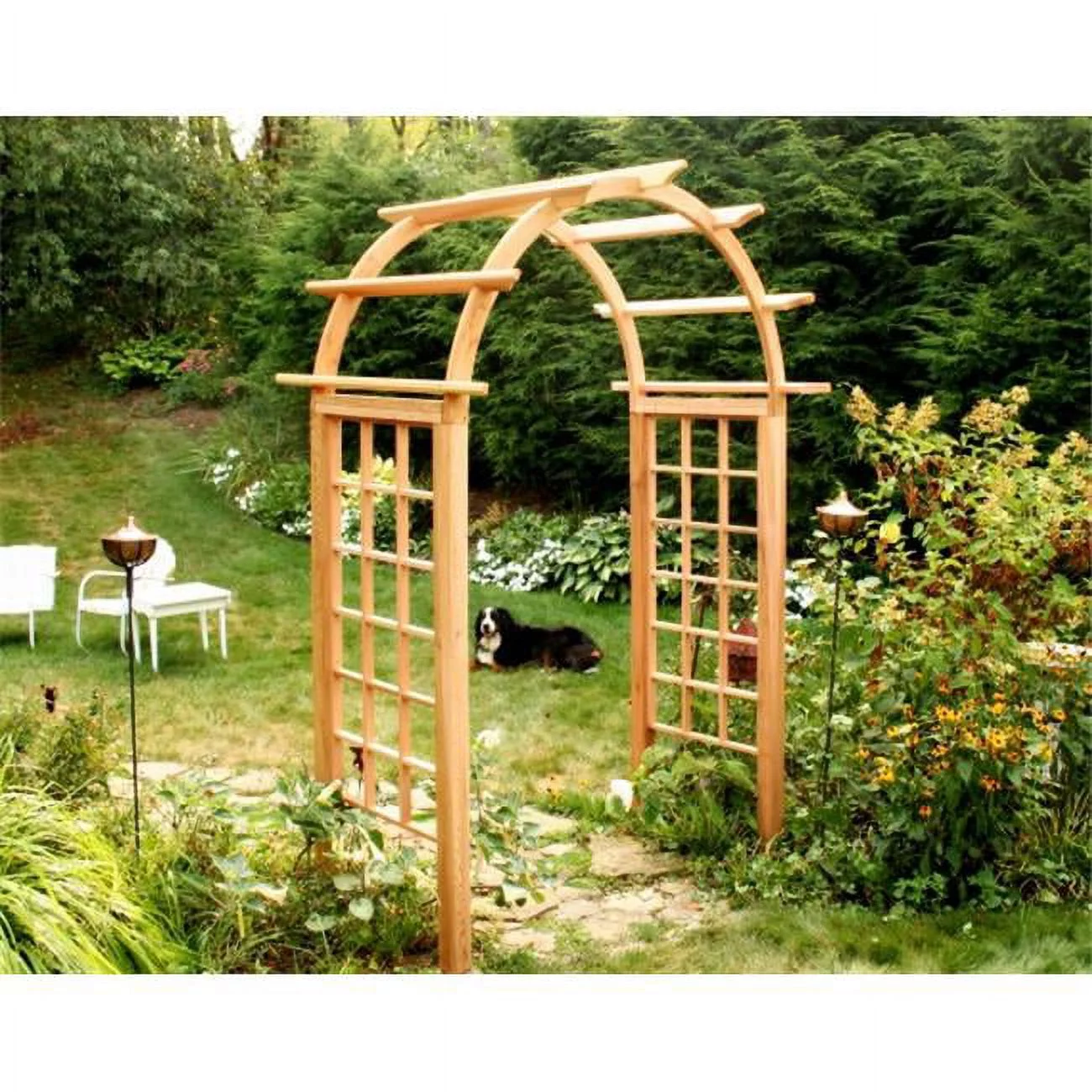 Creek Vine Designs EY72ARCVD Cedar Arched Arbor - 72 in. Opening