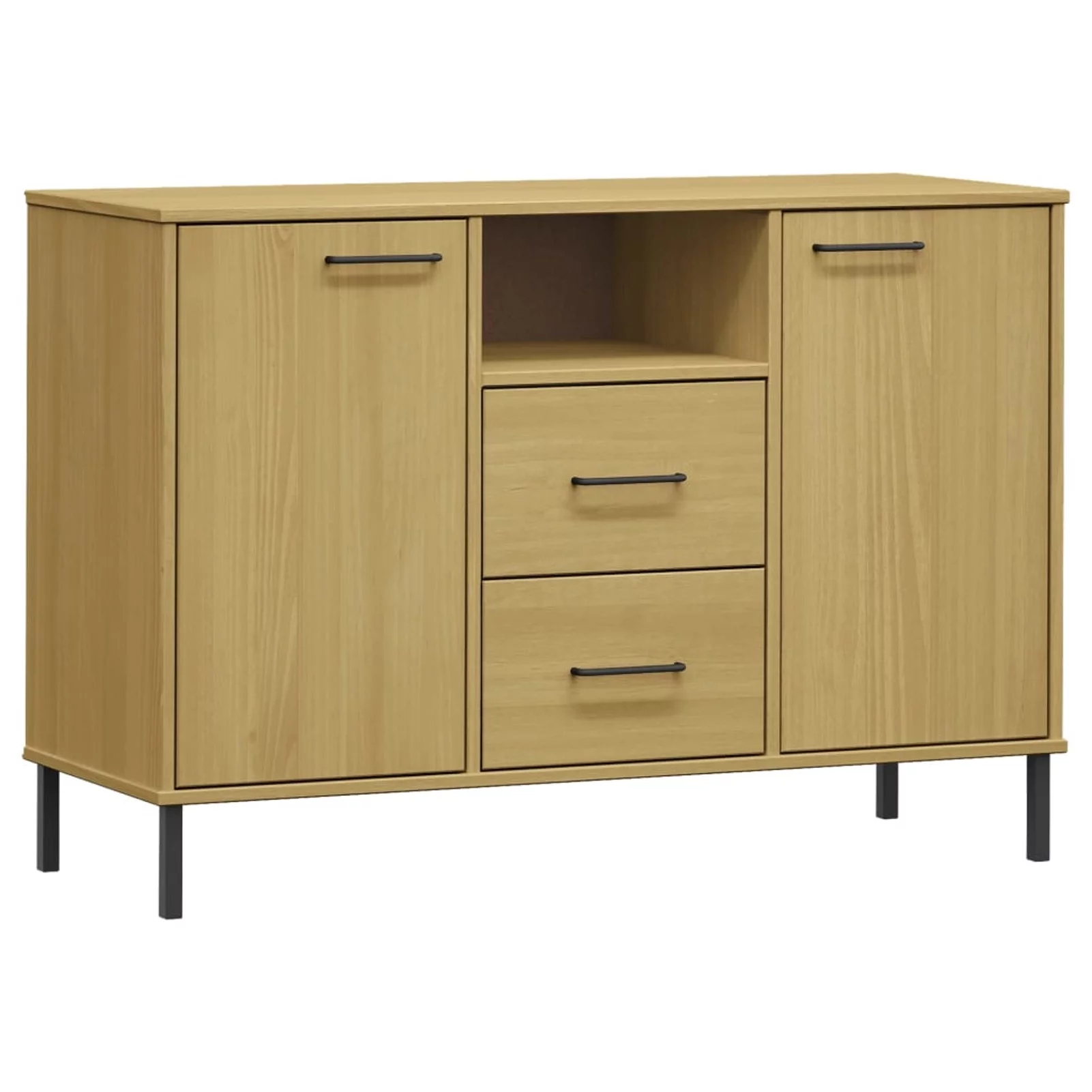 Andoer Sideboard with Metal Legs Brown 44.5