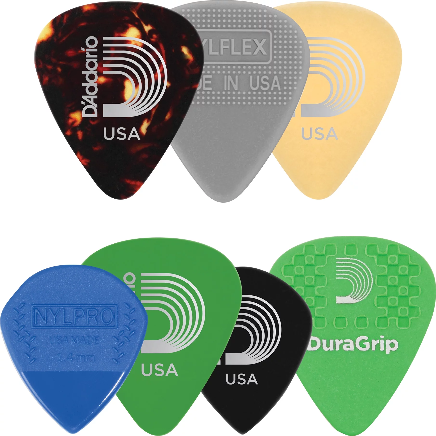 D'Addario Planet Waves Guitar Picks Variety Pack 7 Picks Medium 1XVP4-5