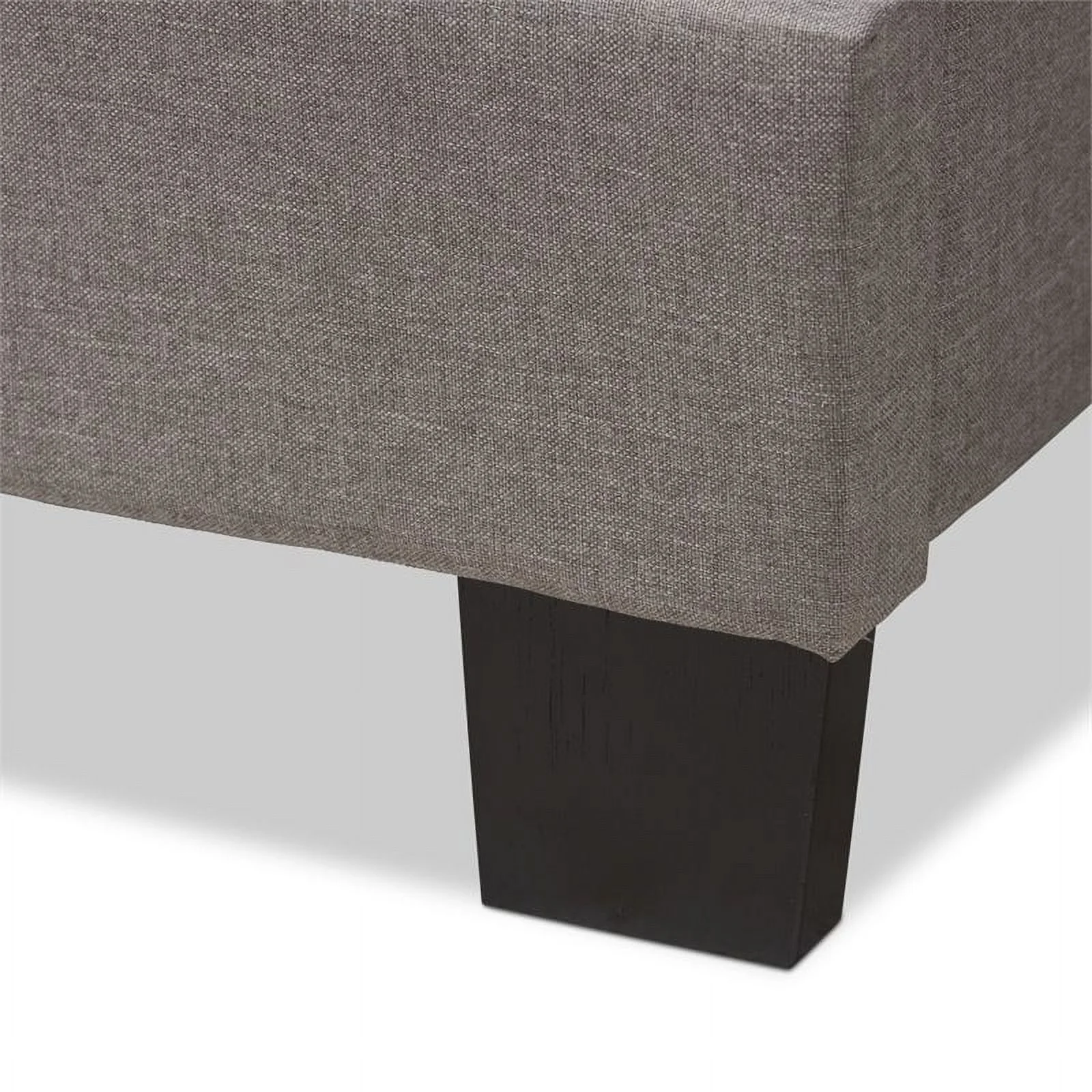 Bowery Hill Fabric Tufted Queen Bed in Light Grey