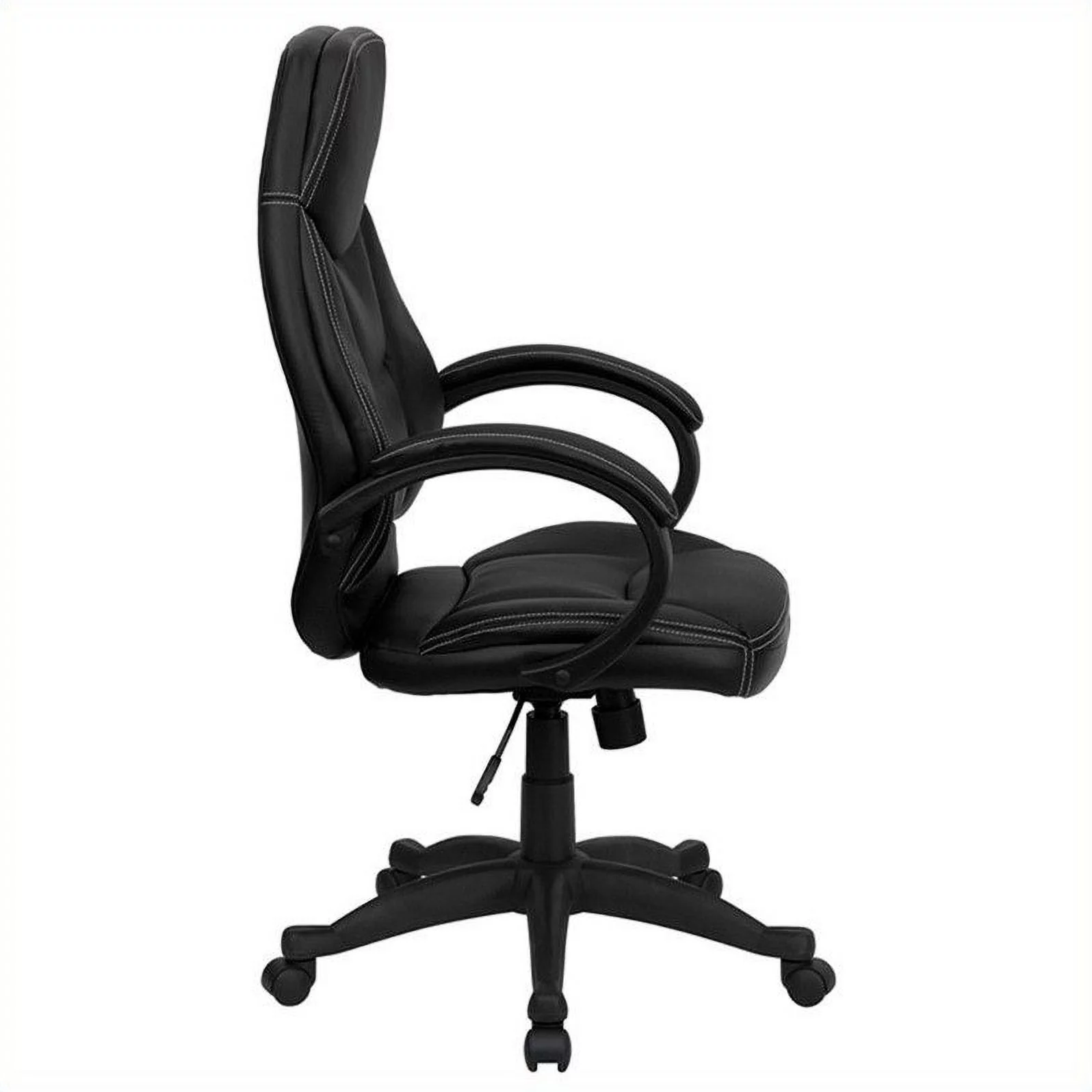 Scranton & Co High Back Contemporary Office Chair in Black Leather