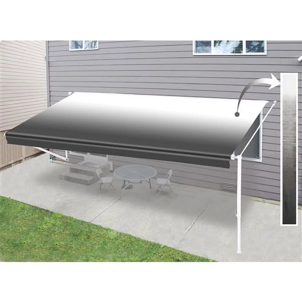 ALEKO Retractable RV Awning 12X8 ft Patio Camping Waterproof Vinyl Canopy Black