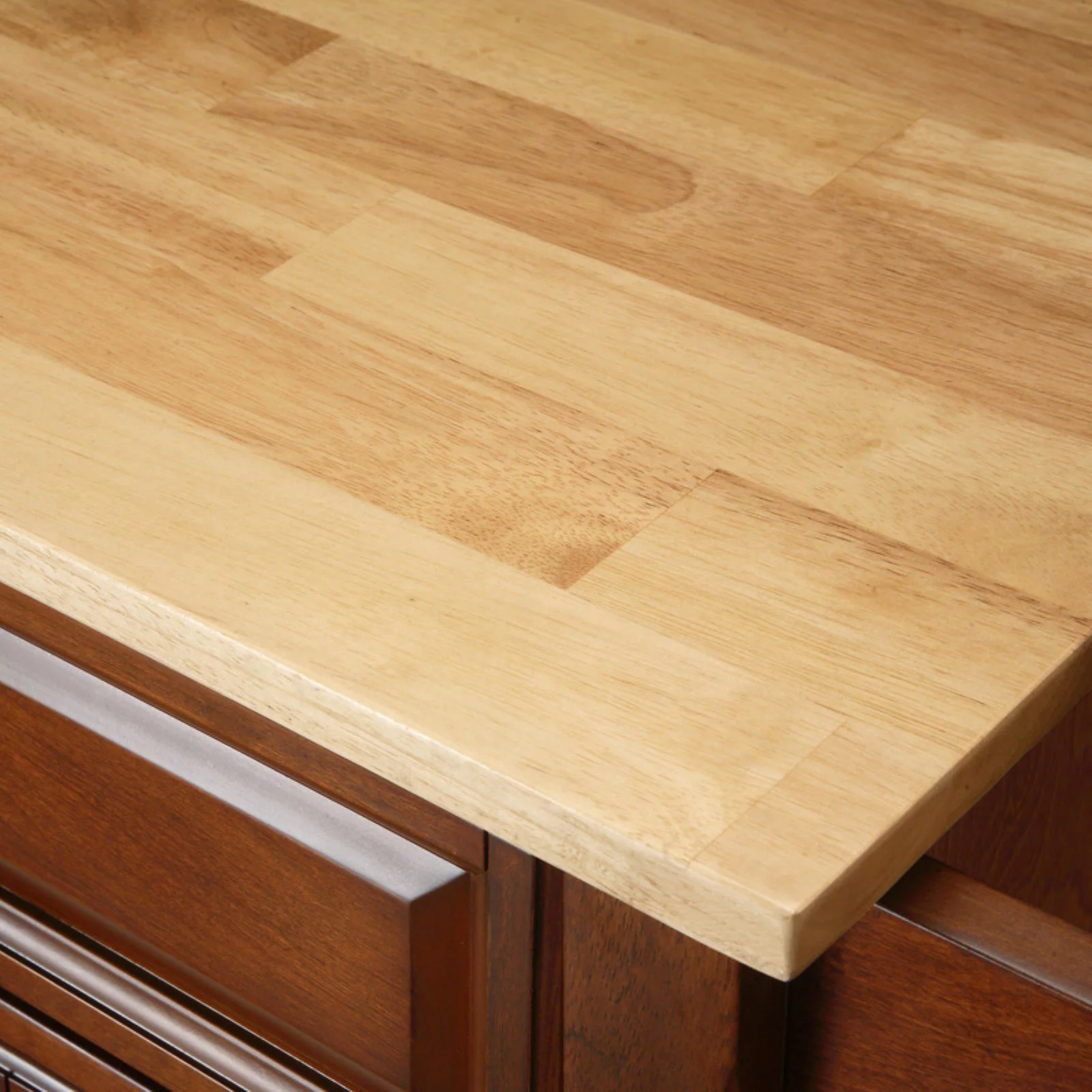 Crosley Furniture Alexandria Natural Wood Top Kitchen Island in White