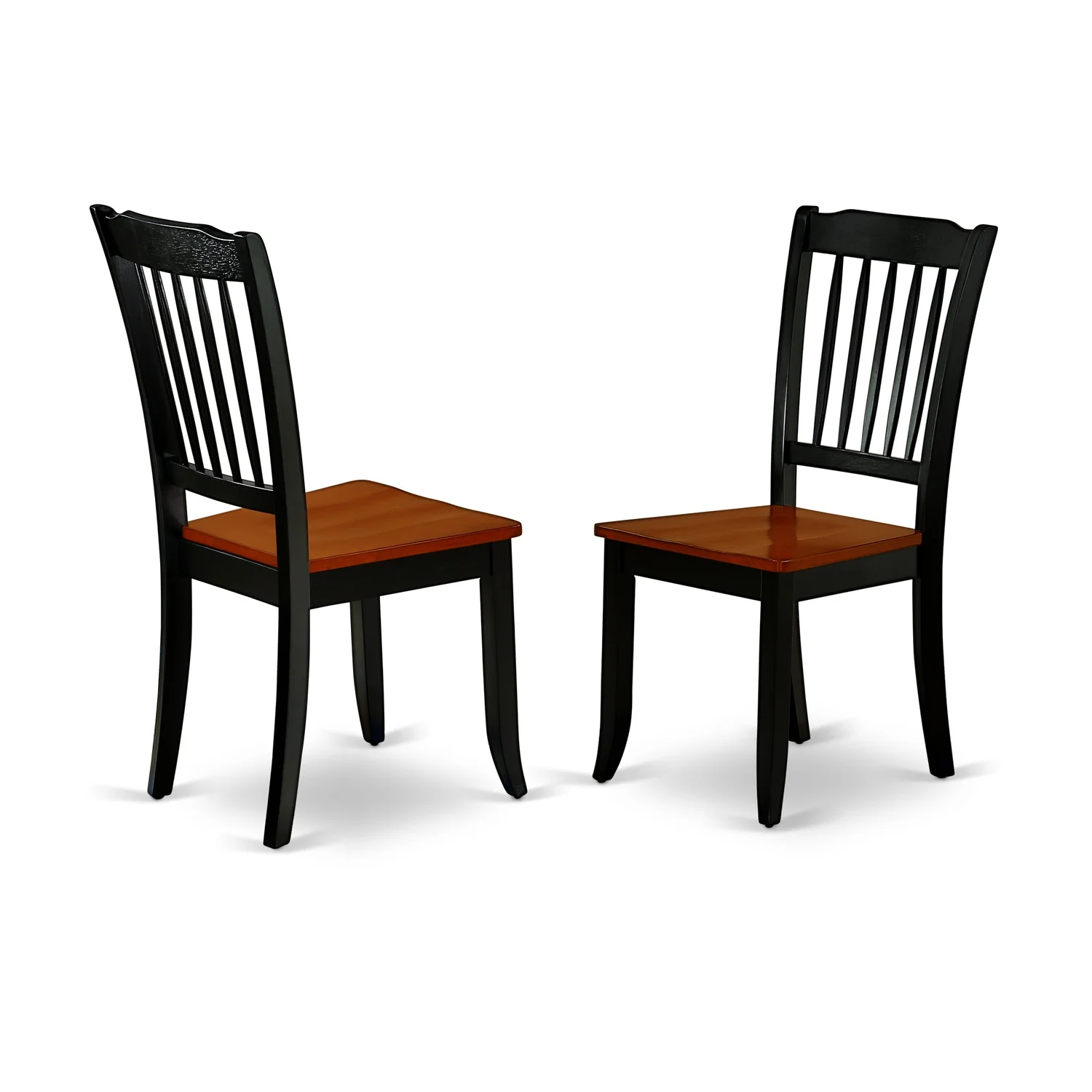 East West Furniture Weston 7-piece Dining Set with Wood Chairs in Black/Cherry