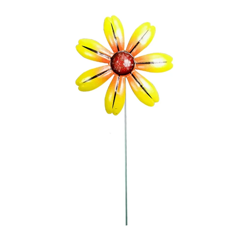 Metal Flower Stakes Art Sculpture Outdoor Iron Ornament For Garden/Home Decor
