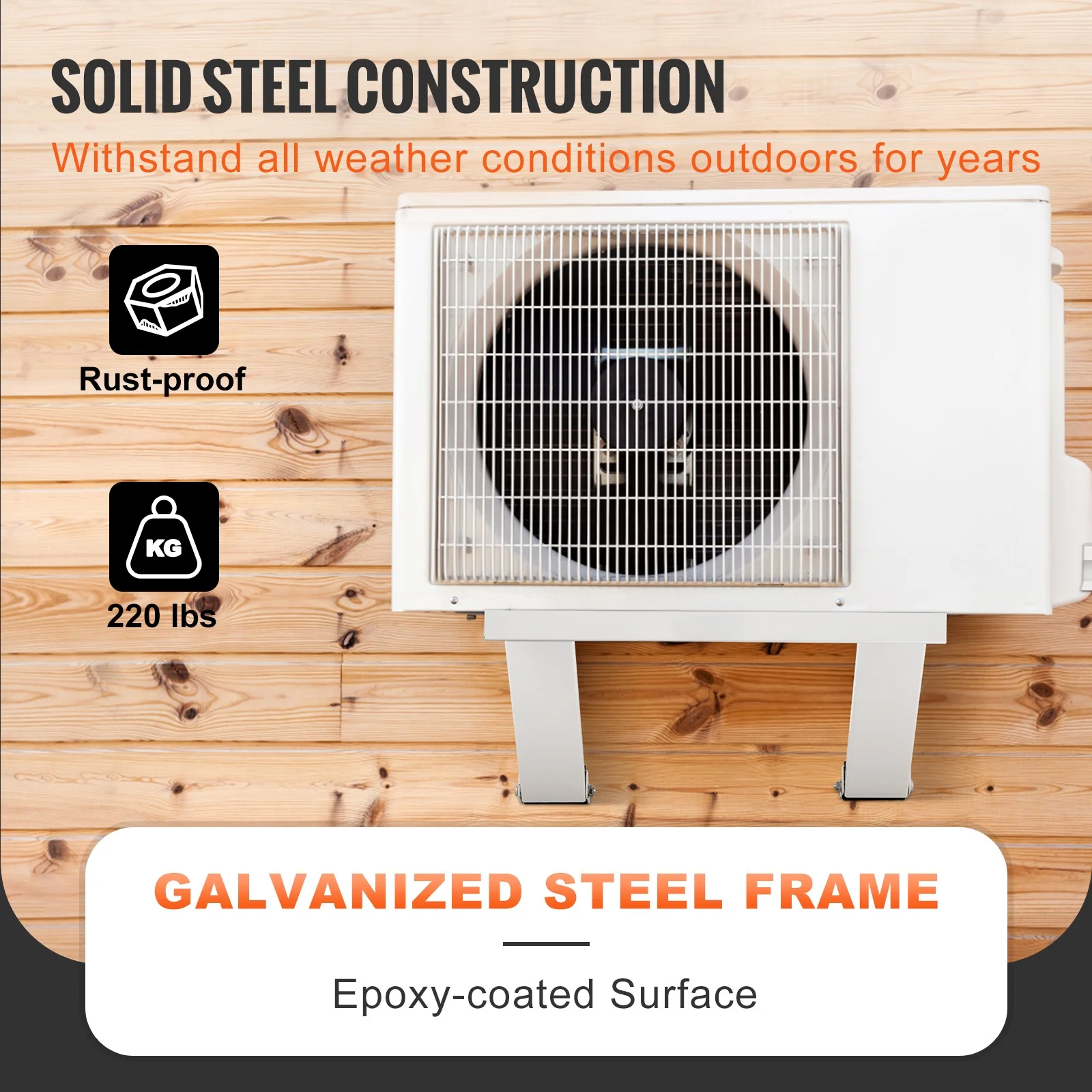 SKYSHALO Max 220 lbs Air Conditioner Support Bracket Load Capacity Heavy Duty Steel Construction Window AC Support No Drilling Easy Installation