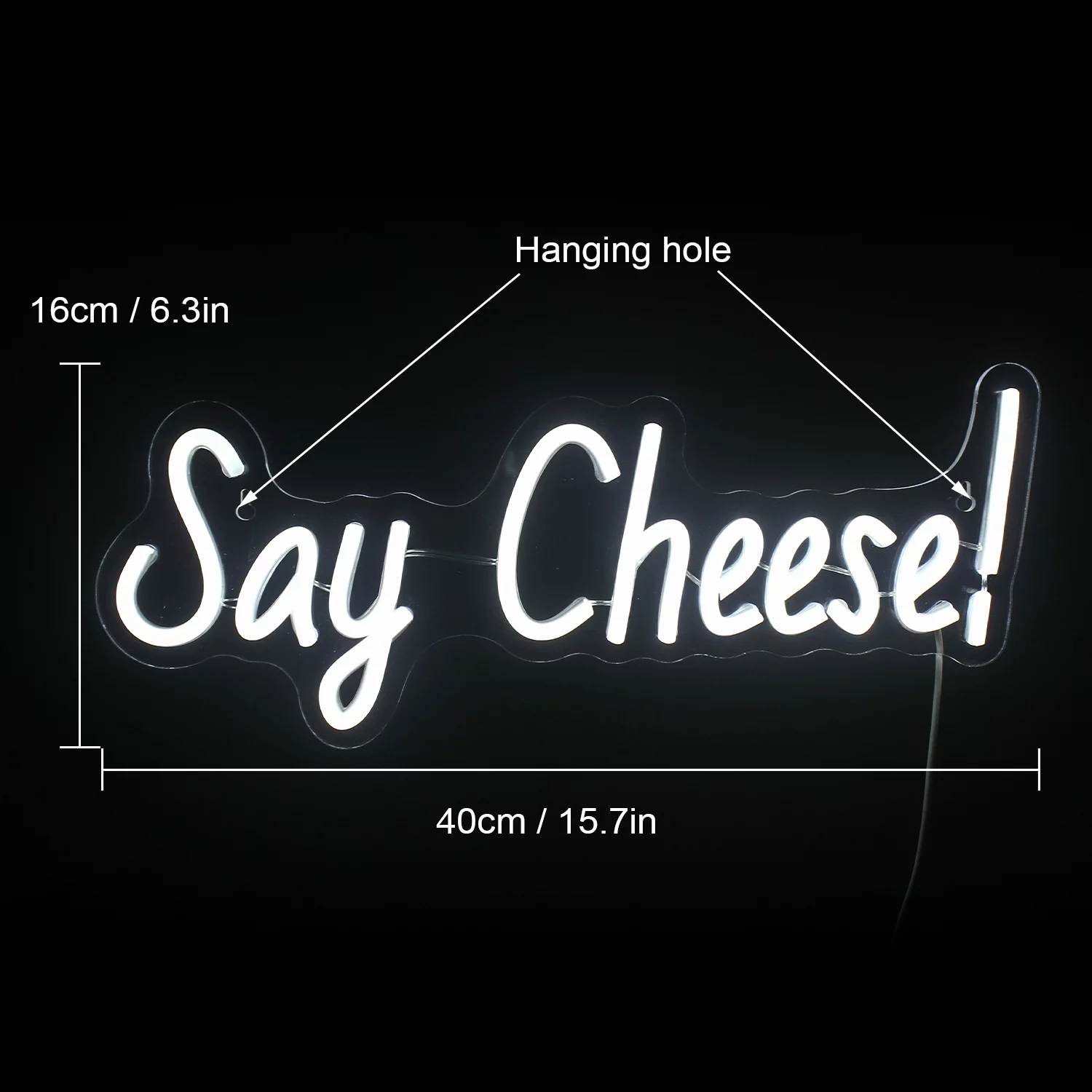 Wanxing Say Cheese LED Neon Light Signs USB Power for Home Bedroom Party Wedding Decoration