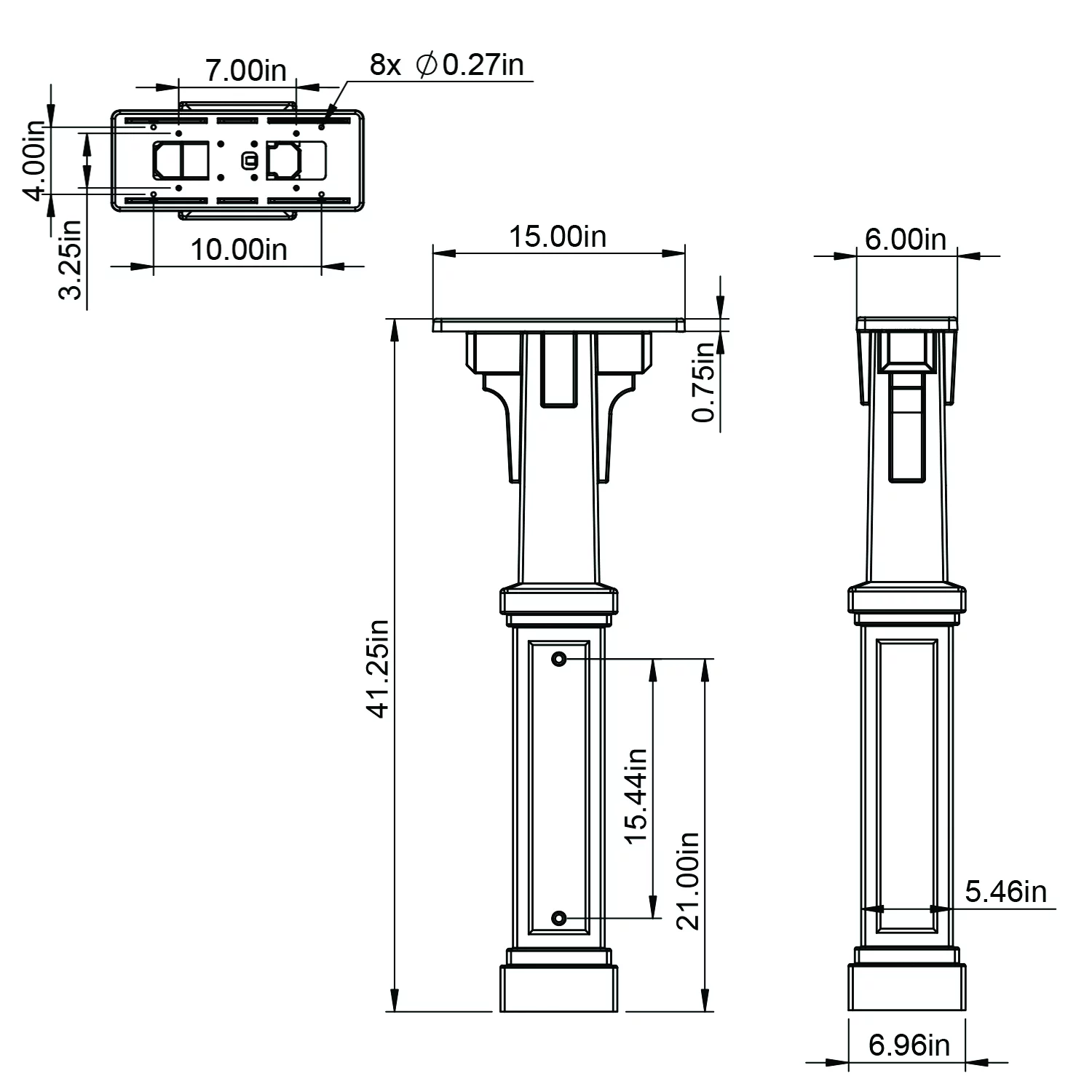 Grand Haven Plastic Mailbox Post, Black, GHP40B01