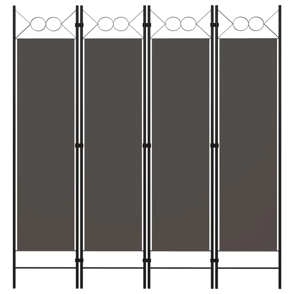 Stylish and Versatile 4-Panel Room Divider Anthracite - Durable and Foldable Modern Fabric Privacy Screen Measuring 63