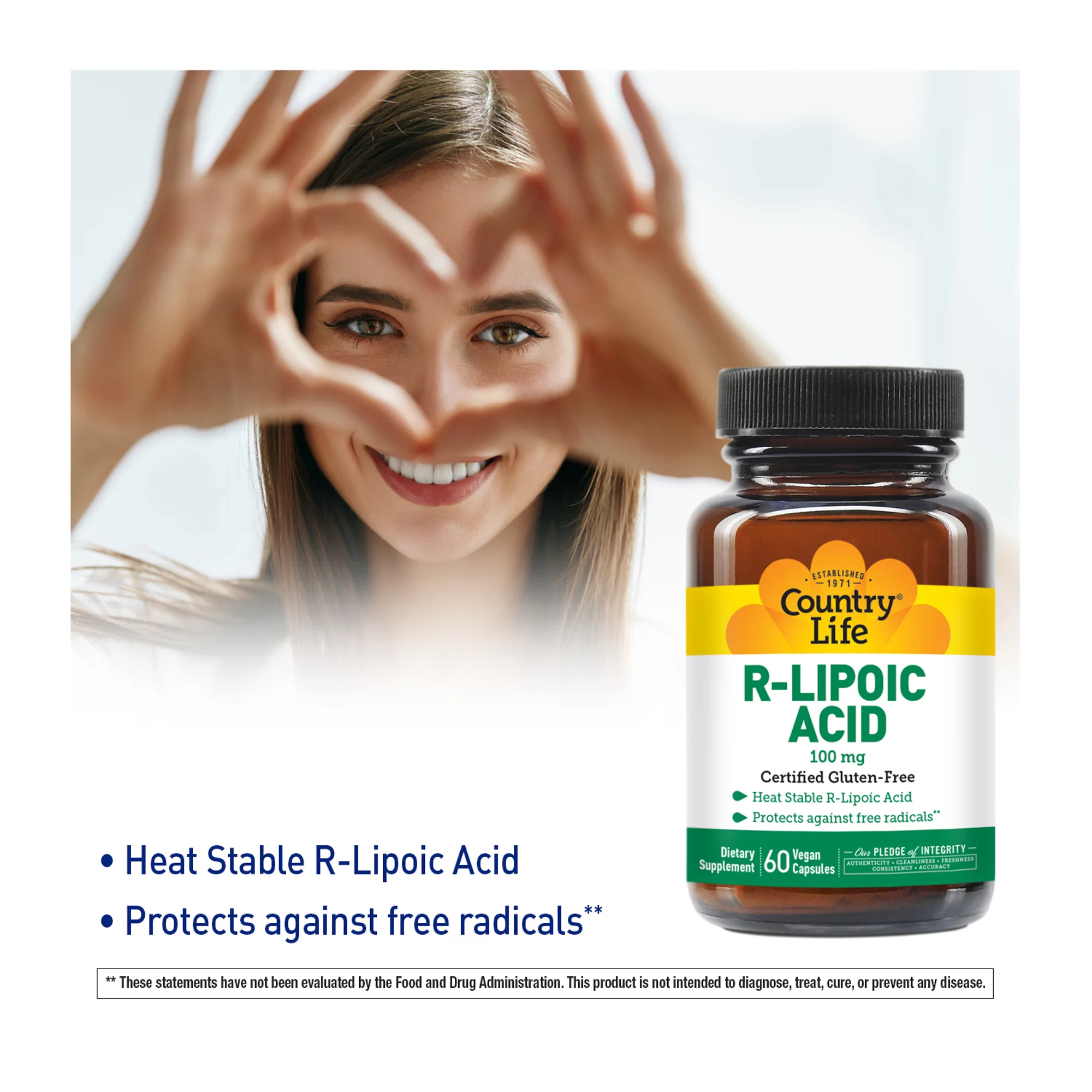 Country Life R-Lipoic Acid, 100 mg, 60 Vegan Capsules