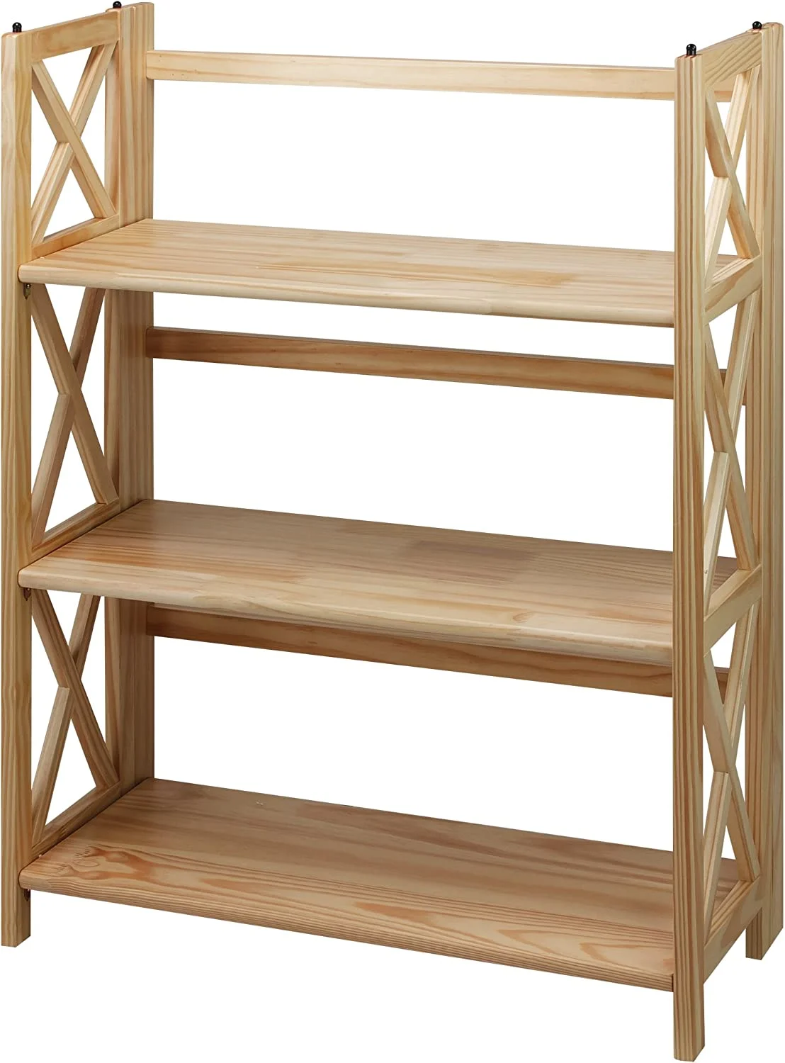 Montego 3-Shelf Folding Bookcase, Natural , 27.5