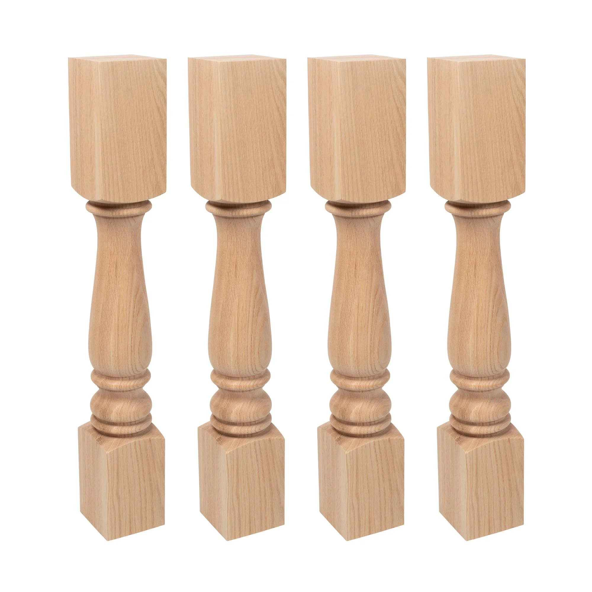 Designer's Edge Millwork 35-1/4 in. High x 5 in. Wide x 5 in. Depth Unfinished North American Solid Red Oak Plain Full Round Kitchen Island Leg 4 Pack