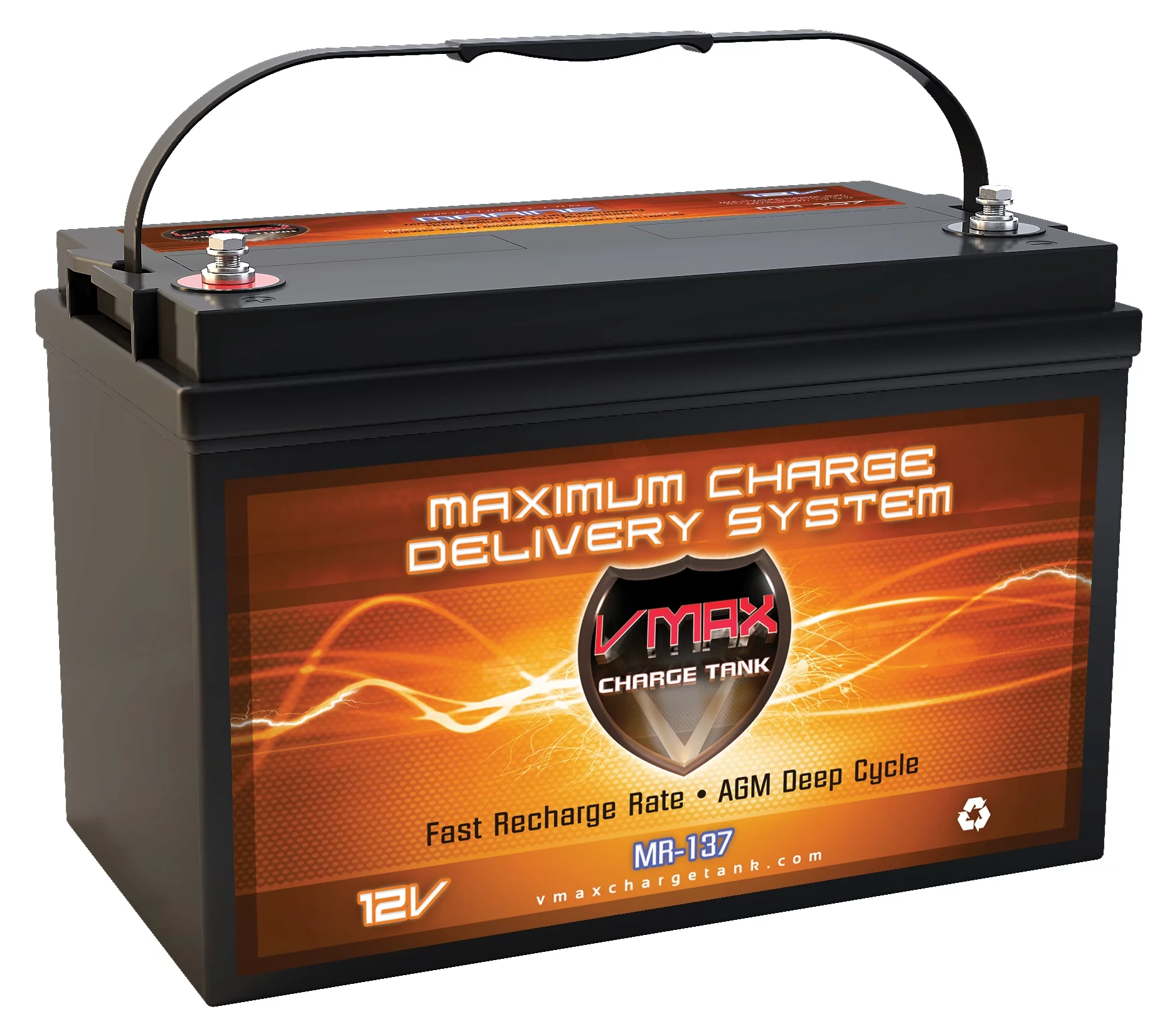 VMAX MR137-120 12V 120Ah AGM Deep Cycle Marine Battery for Newport Vessels NV-Series 36 lb. Thrust Saltwater Transom Mounted Electric Trolling Motor