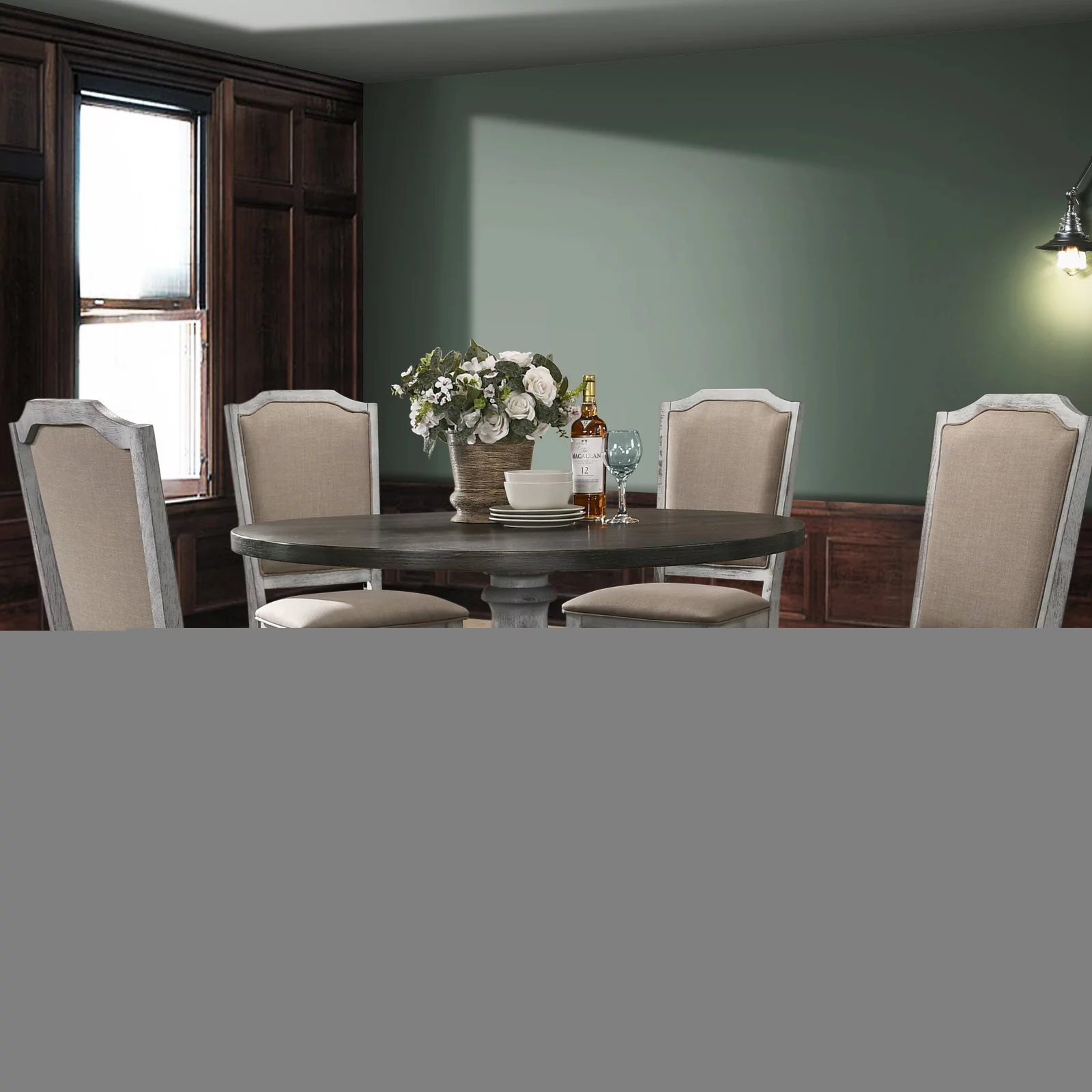 Iris Round Pedestal Wood Dining Table