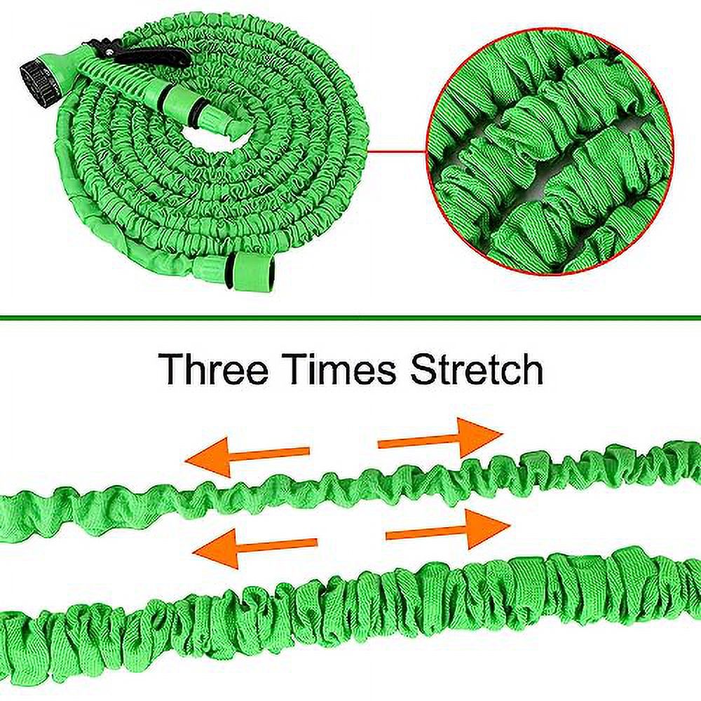Garden Hose Water Pipe Expandable Water Hose with 7 Function Spray Nozzle,Lightweight No-Kink Flexible Garden Hose for Gardening Pet Car Washing, Easy To Storage,Green,150FT