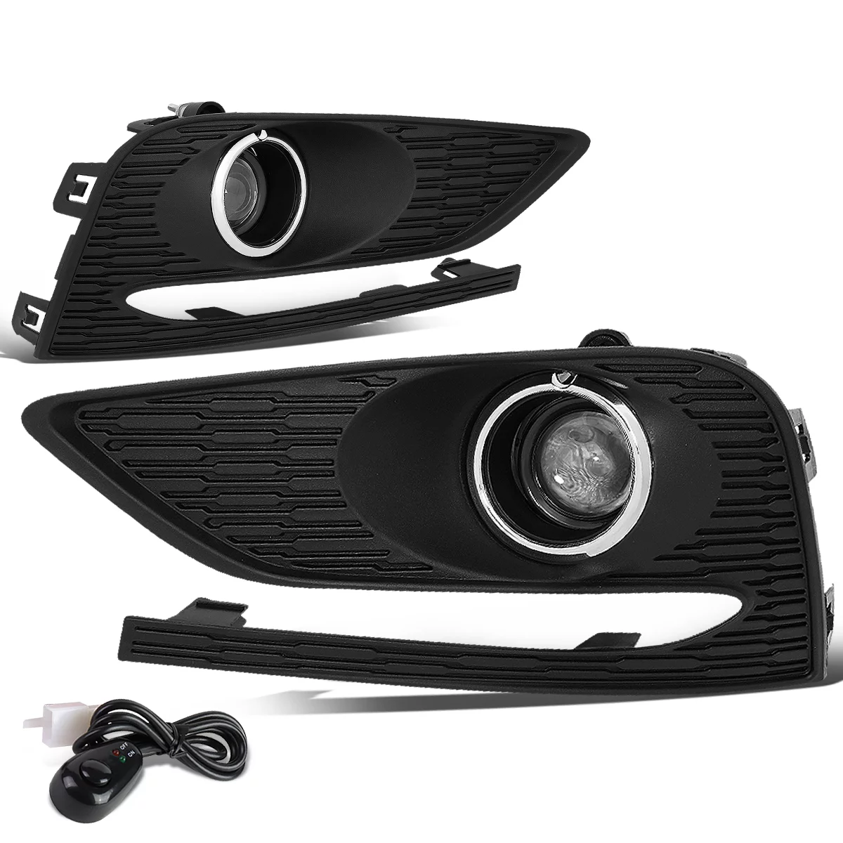 DNA Motoring FL-ZTL-271-CH For 2016 to 2018 Chevy Cruze Projector Front Driving Fog Light Lamp+Bezel+Switch 17