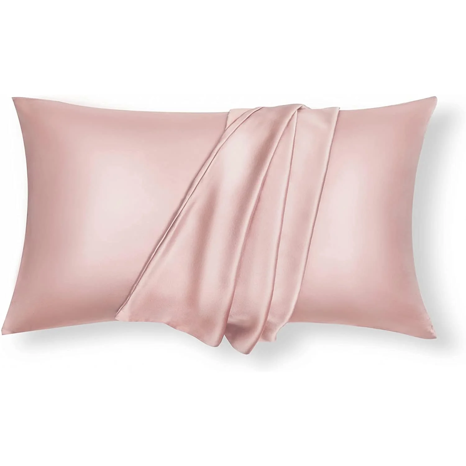 Silk Pillowcase for Hair and Skin, Both Sides 19 Momme Natural Mulberry Silk Pillow Cover with Zipper,Silk Pillowcase King Size,,1 Pc