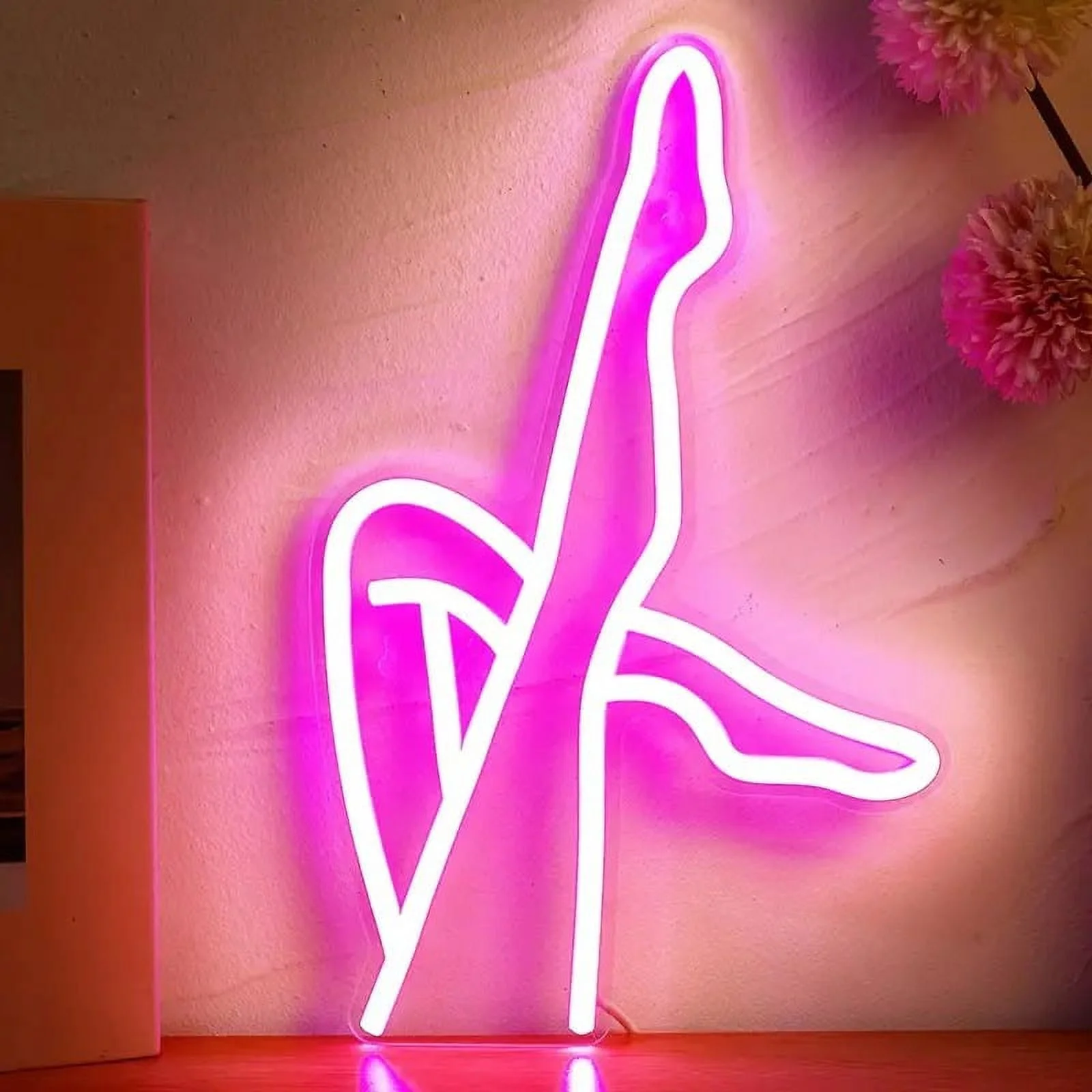 Sexy Leg Neon Light USB Powered Women Legs LED Sign Pink Neon Sign for Bedroom Wall Decor, Bar, Man Cave, Hotel, Dormitory 15 X 9.6 INCH