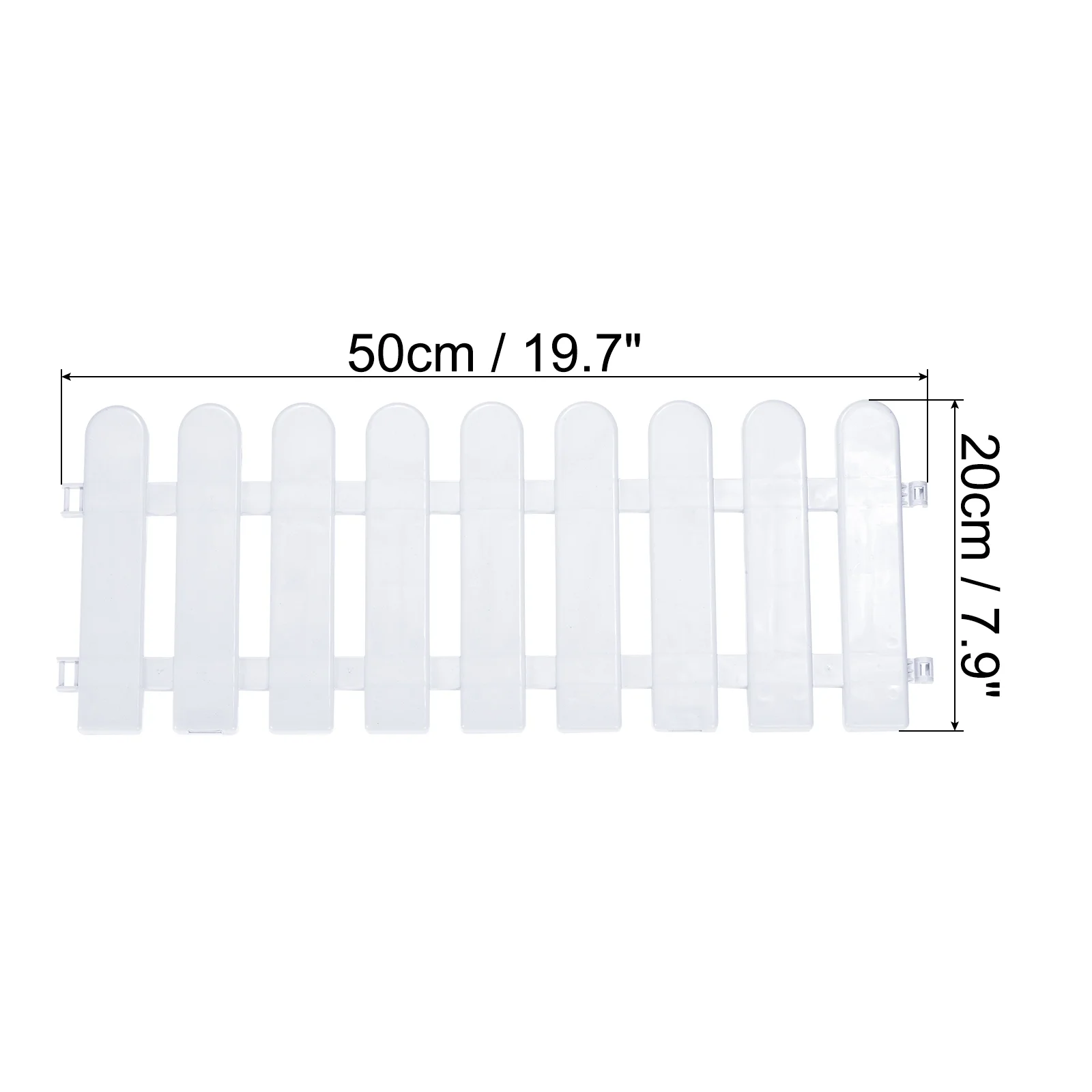 Uxcell 19.7x7.9 Inch Plastic Garden Picket Fence Fencing Path Border Edging White 3 Pack