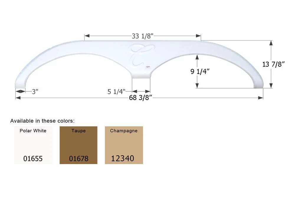 Icon 01678 Tandem Axle Fender Skirt FS785 for Forest River Cardinal - Taupe