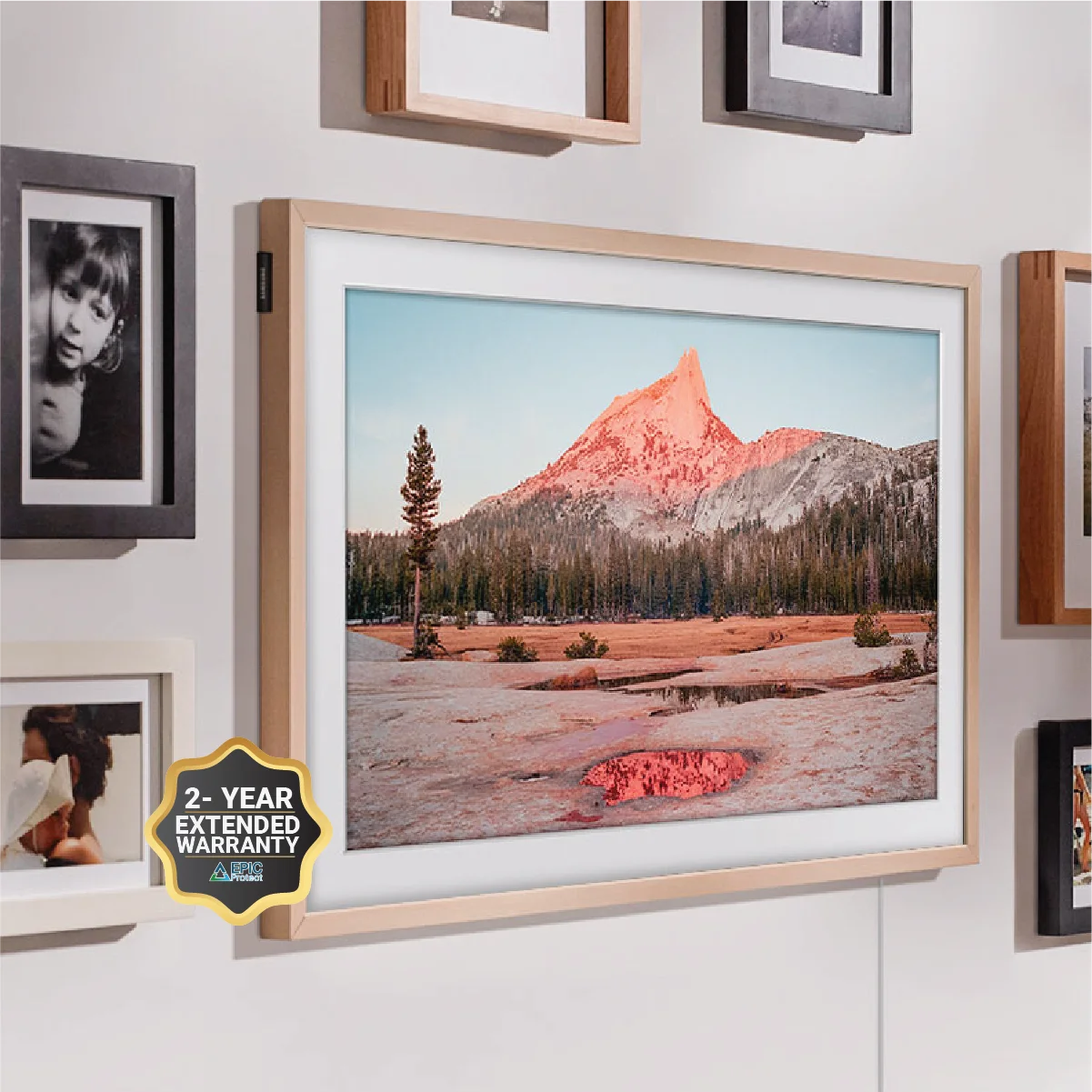 SAMSUNG 55-Inch Class QLED 4K The Frame LS03B Series, with an Additional 2 YR Warranty by Epic (QN55LS03BAFXZA Latest Model)