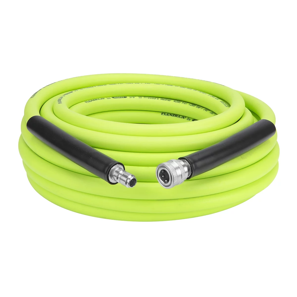 Flexzilla® Pressure Washer Hose, 3/8 in. x 50 ft., 4200 PSI, Integrated Quick Connect Fittings, ZillaGreen®