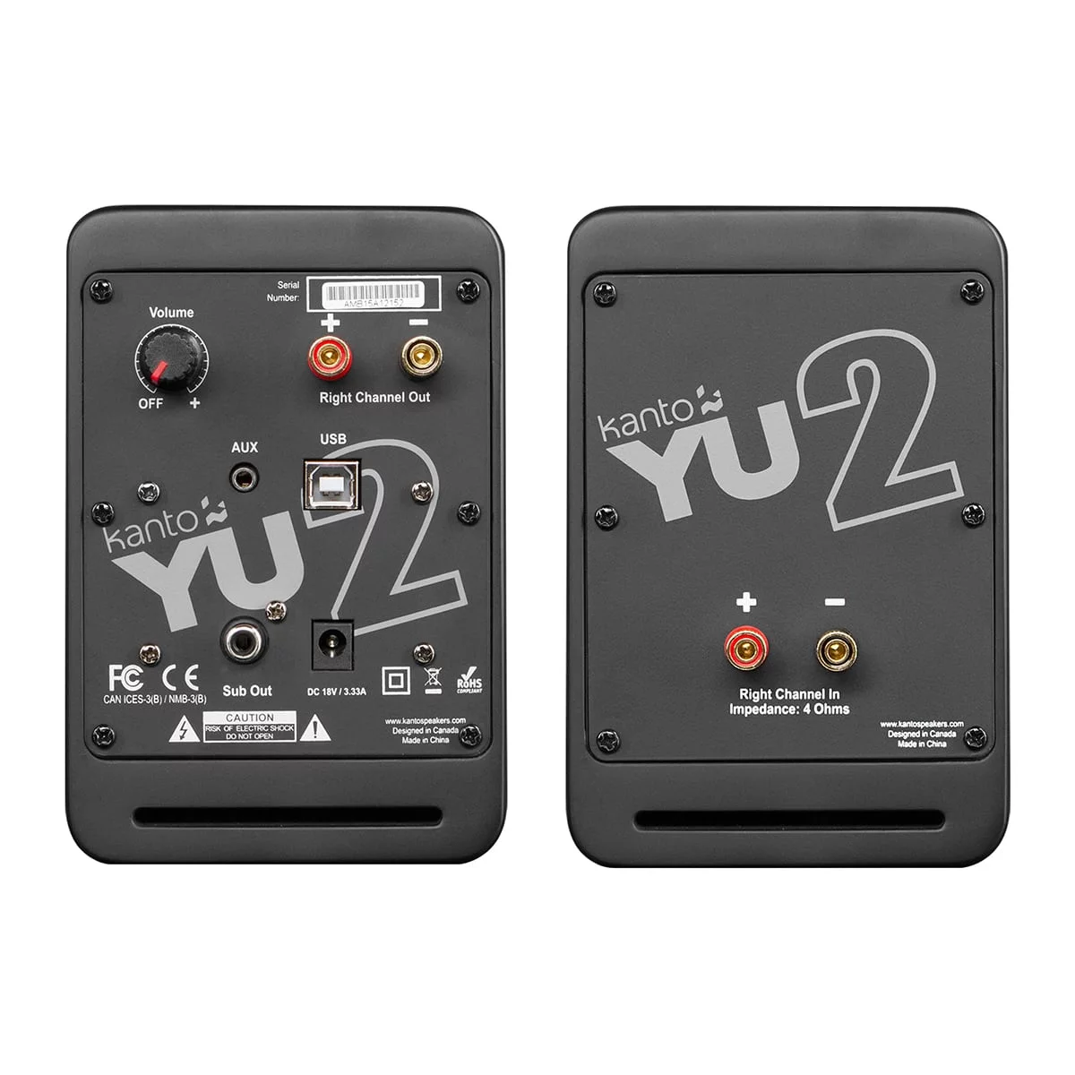 Kanto YU2 - Speakers - USB - 25-watt - 2-way - matte black