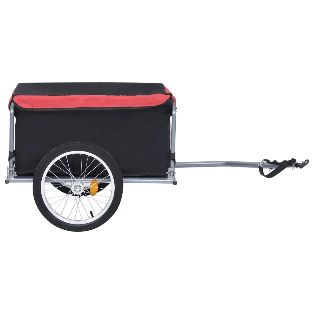 Qulable vidaXL Bike Trailer Black and Red 65 kg
