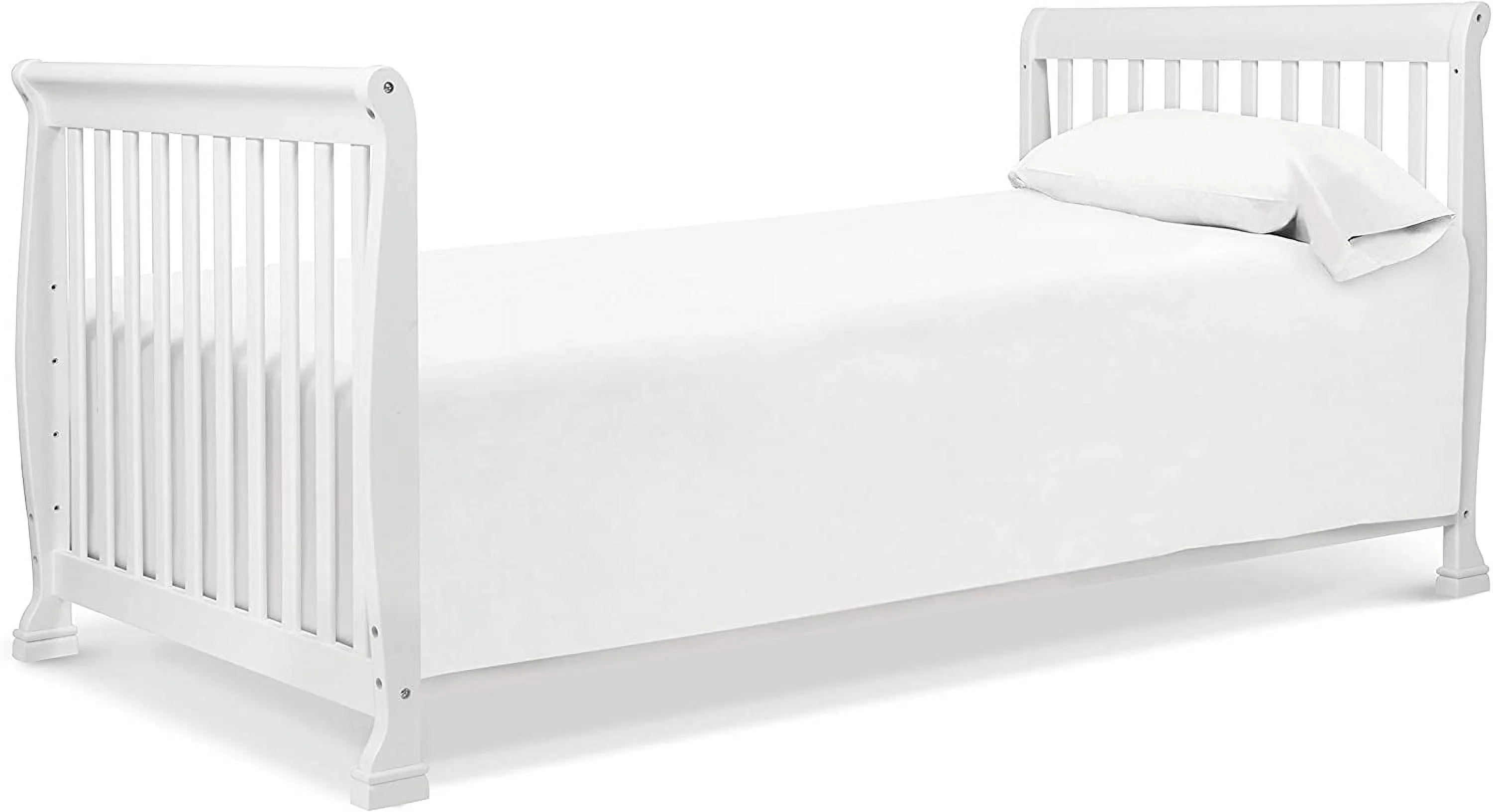 QINBI Kalani 4-in-1 Convertible Mini Crib in White | Greenguard Gold Certified