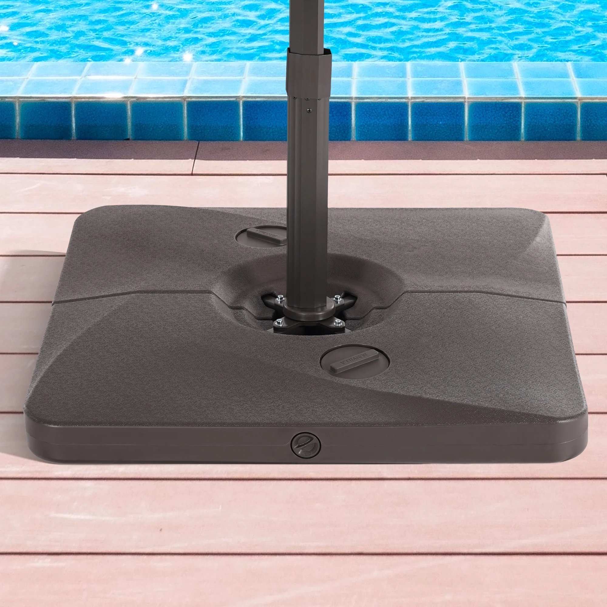 ACEGOSES Patio Cantilever Umbrella Base Filled with Water/Sand HDPE Plastic for Outdoor Offset Umbrellas,Dark Brown