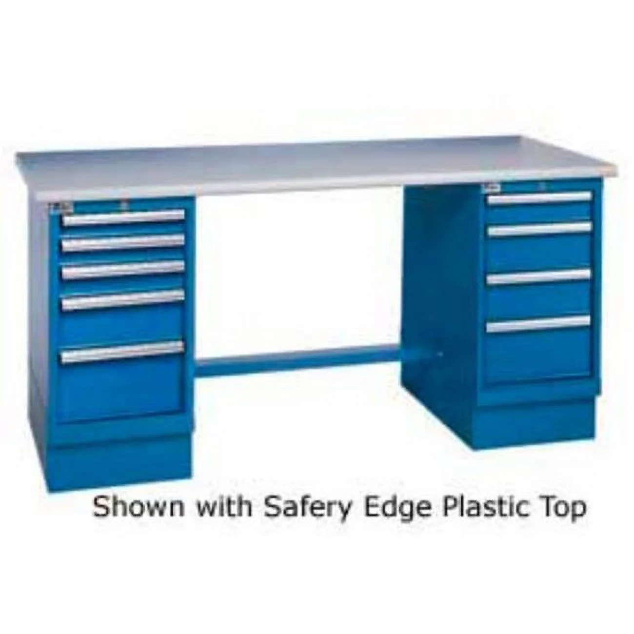 Safety Maple Pedestal Workbench with 8 Drawers - 72 x 30 in.