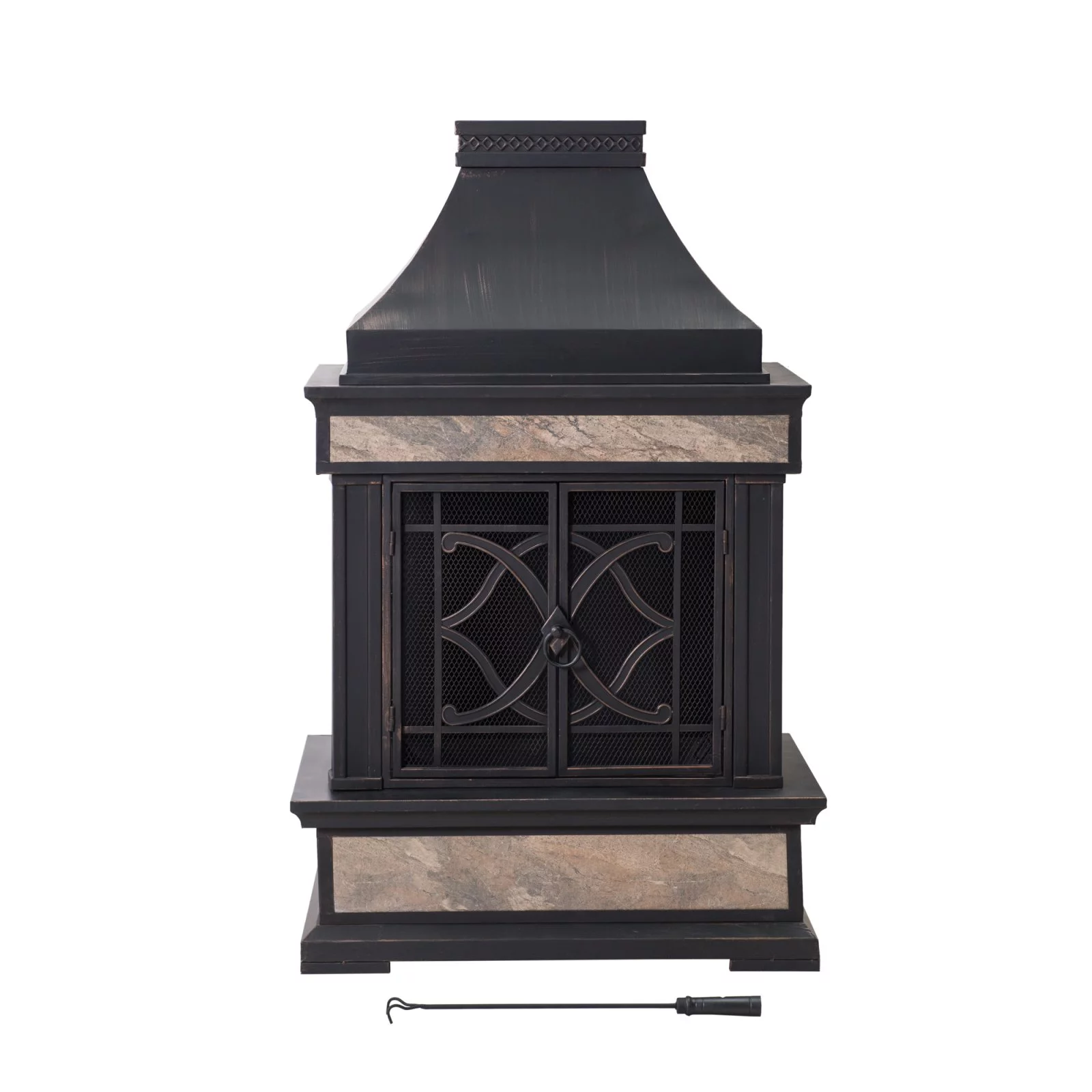 Sunjoy Heirloom 4.7H ft. Wood Burning Outdoor Fireplace