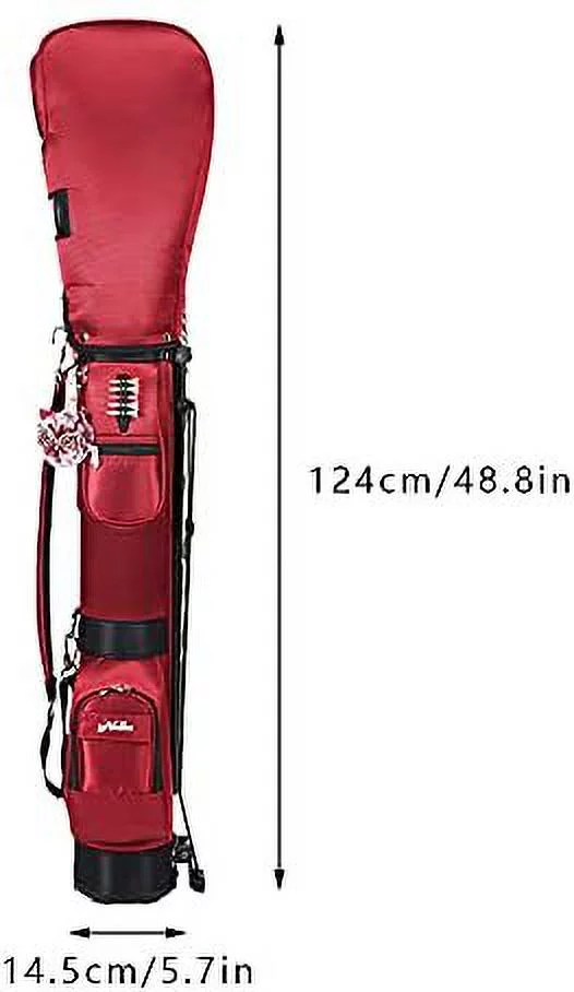 Fetcoi, Stand Golf Bag(Red) with Travel Shoulder Durable Large Capacity Golf Clubs Storage Organizer
