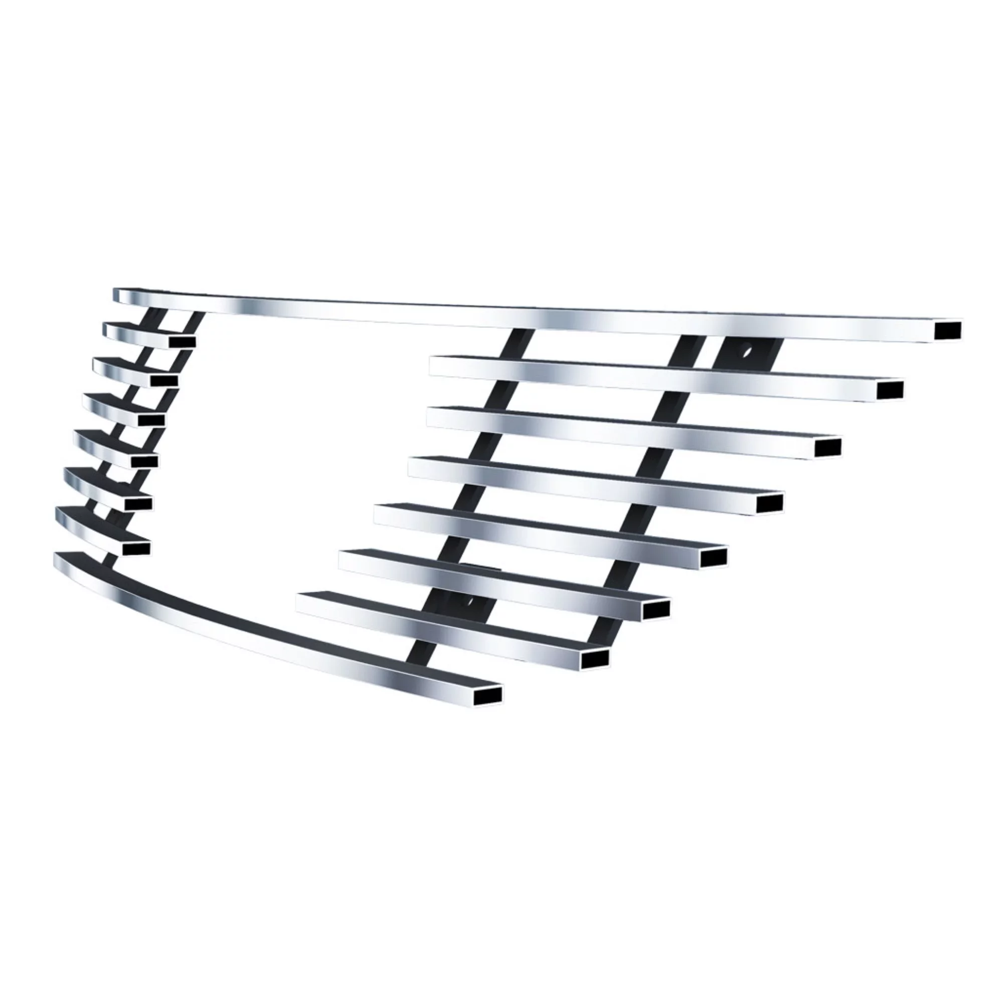 APS 1999-2004 Ford Mustang V6 GT V8 With Logo Show Stainless Steel Billet Grille 8x6 horizontal billet