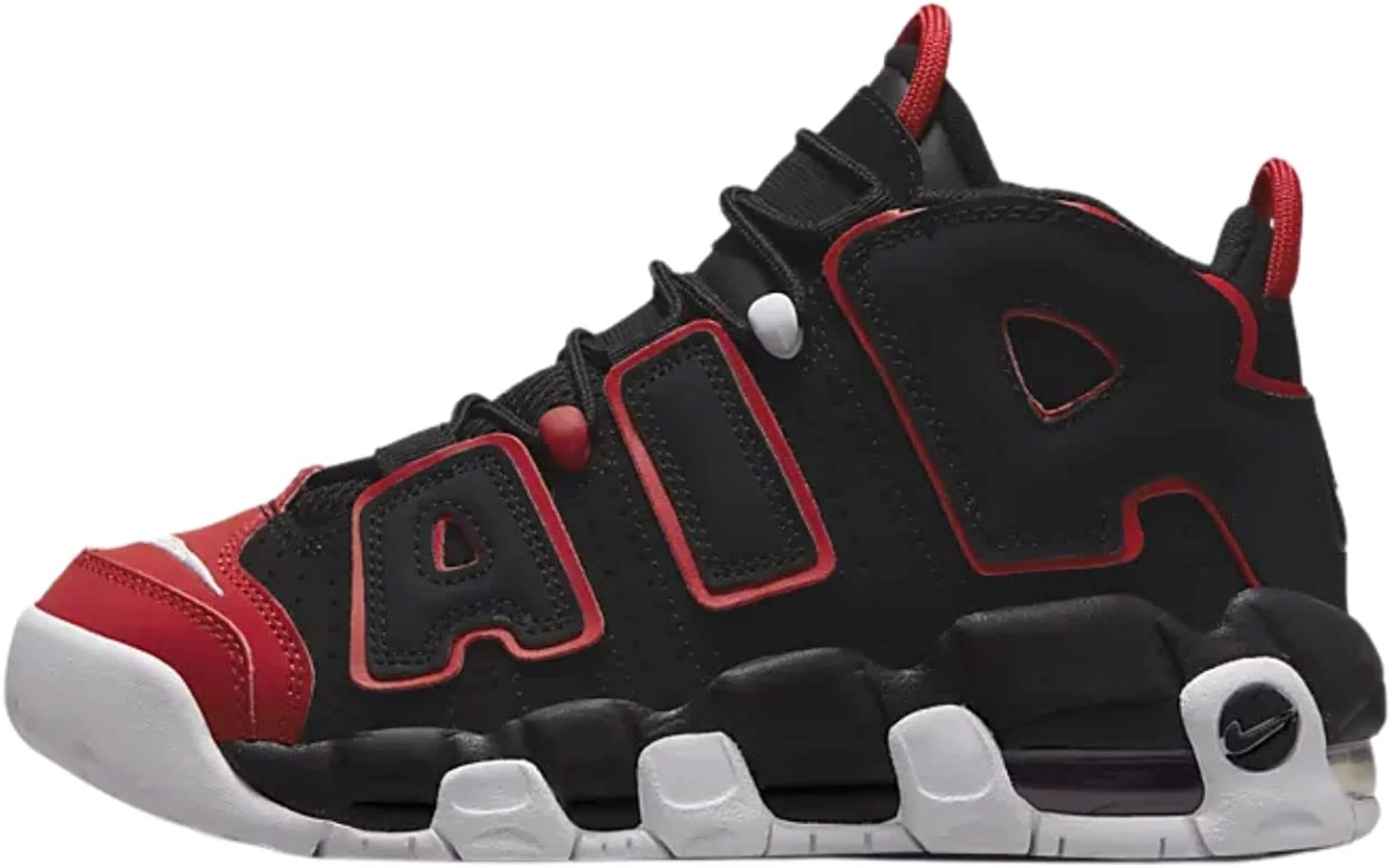 Nike Air More Uptempo 96 (GS) FB1344-001 Youth Black Red Basketball Shoes FL2088 (6.5Y)