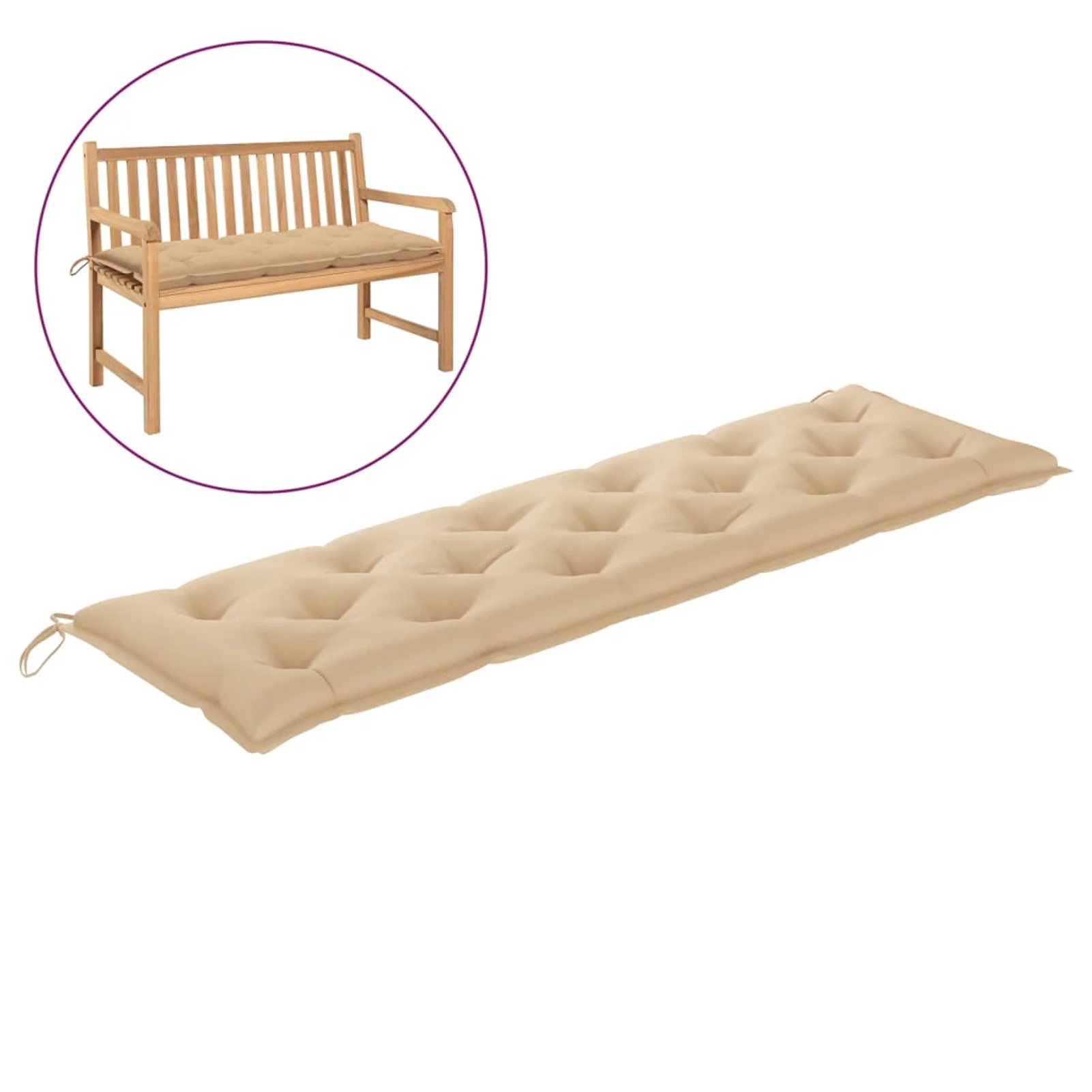 Suzicca Garden Bench Cushion Beige 70.9
