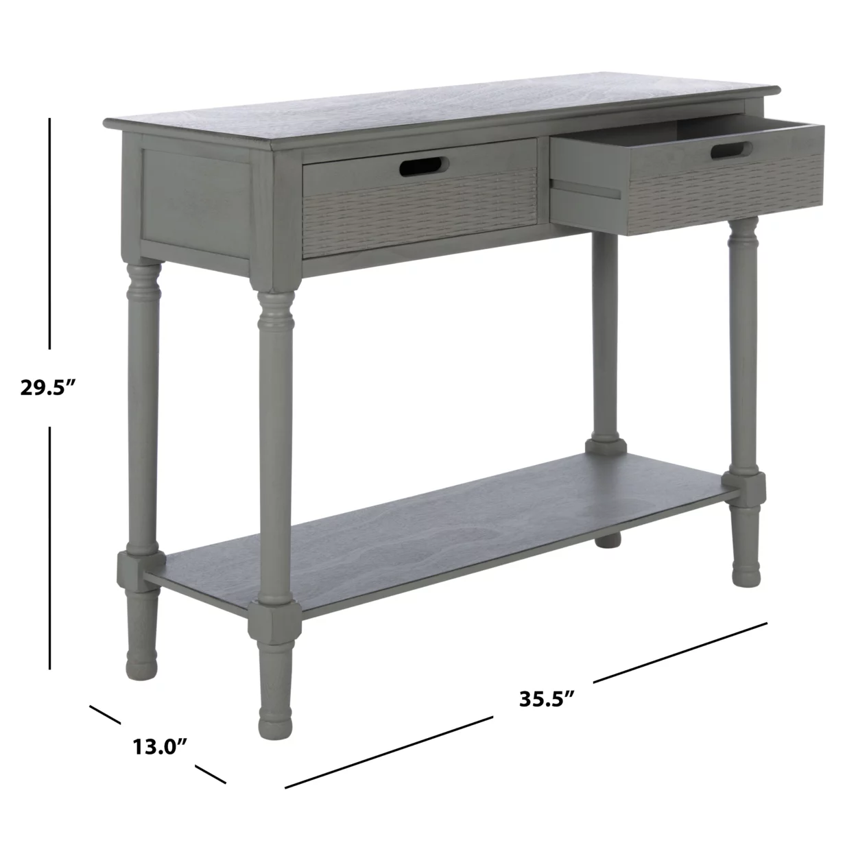 SAFAVIEH Landers 2-Drawer Console Table Distressed / Grey