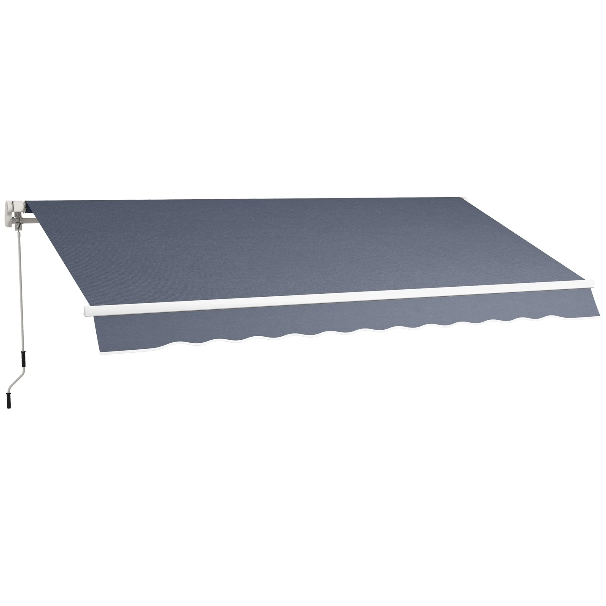 Outsunny 12' x 8' Retractable Awning, Patio Awning Sun Shade Shelter, Gray