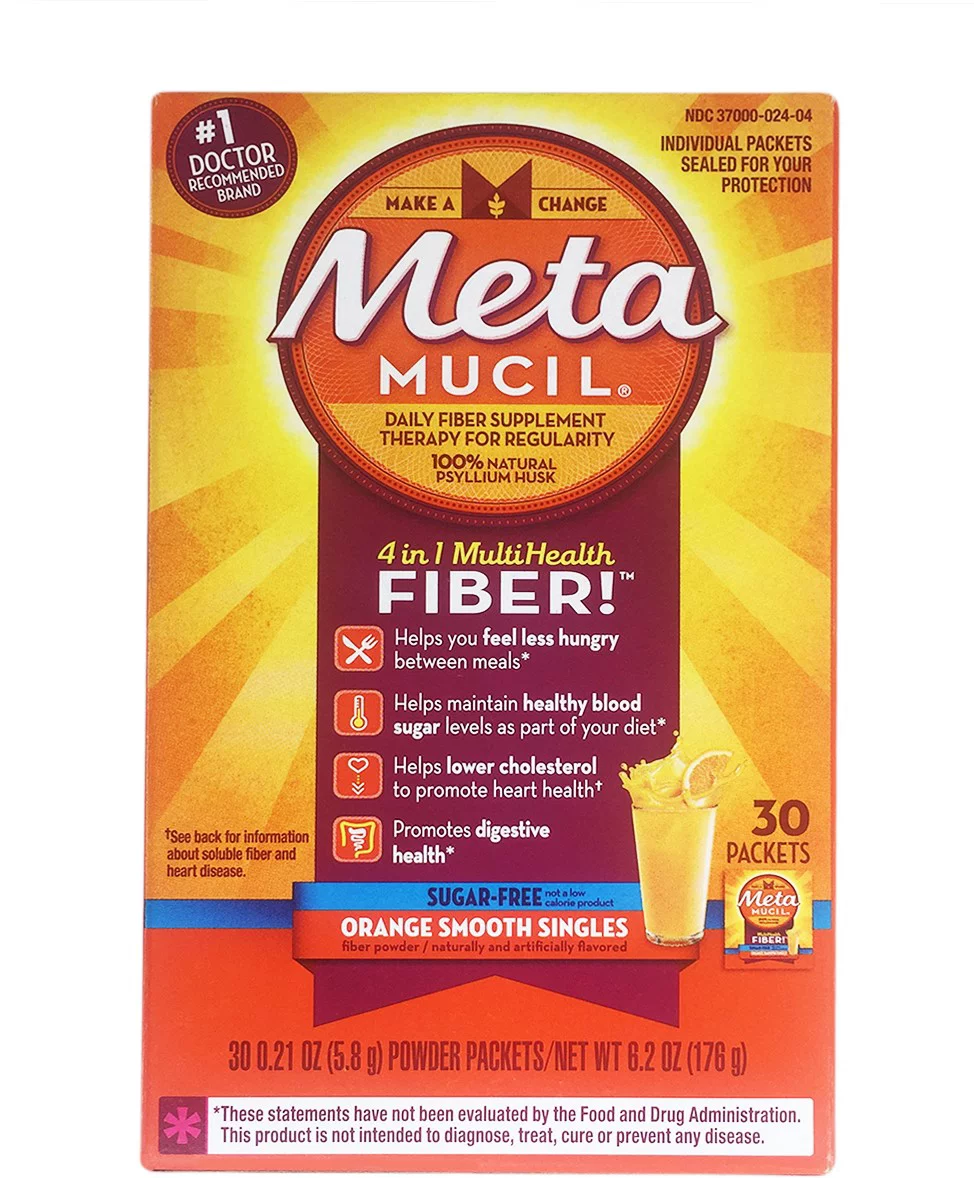 Metamucil Smooth Texture Sugar-Free Orange Single Dose Packets, 30 ea (Pack of 3)