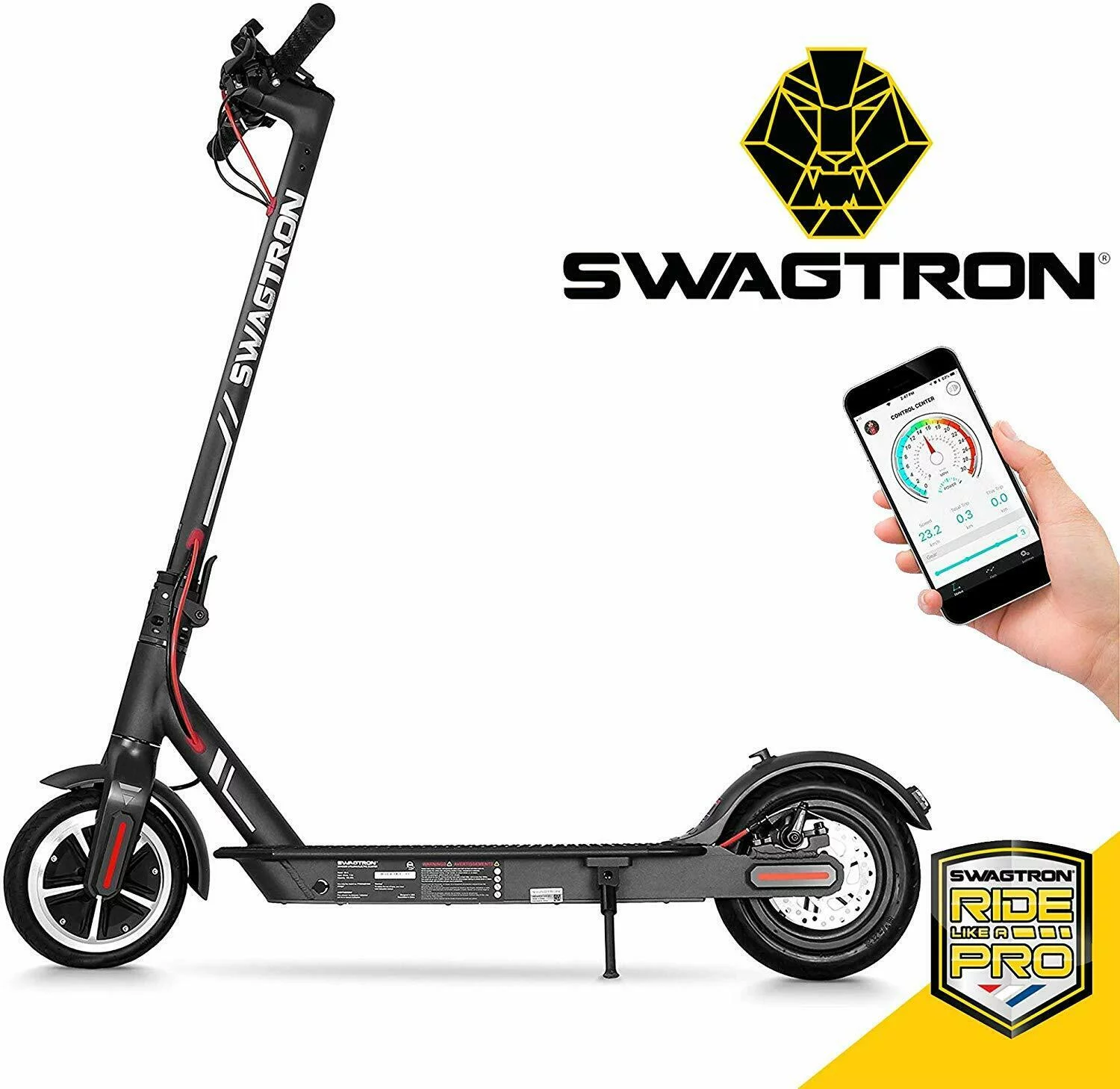 Swagtron Commuter Electric Scooter Folding & Portable Long Range Swagger 5 (Recertified)