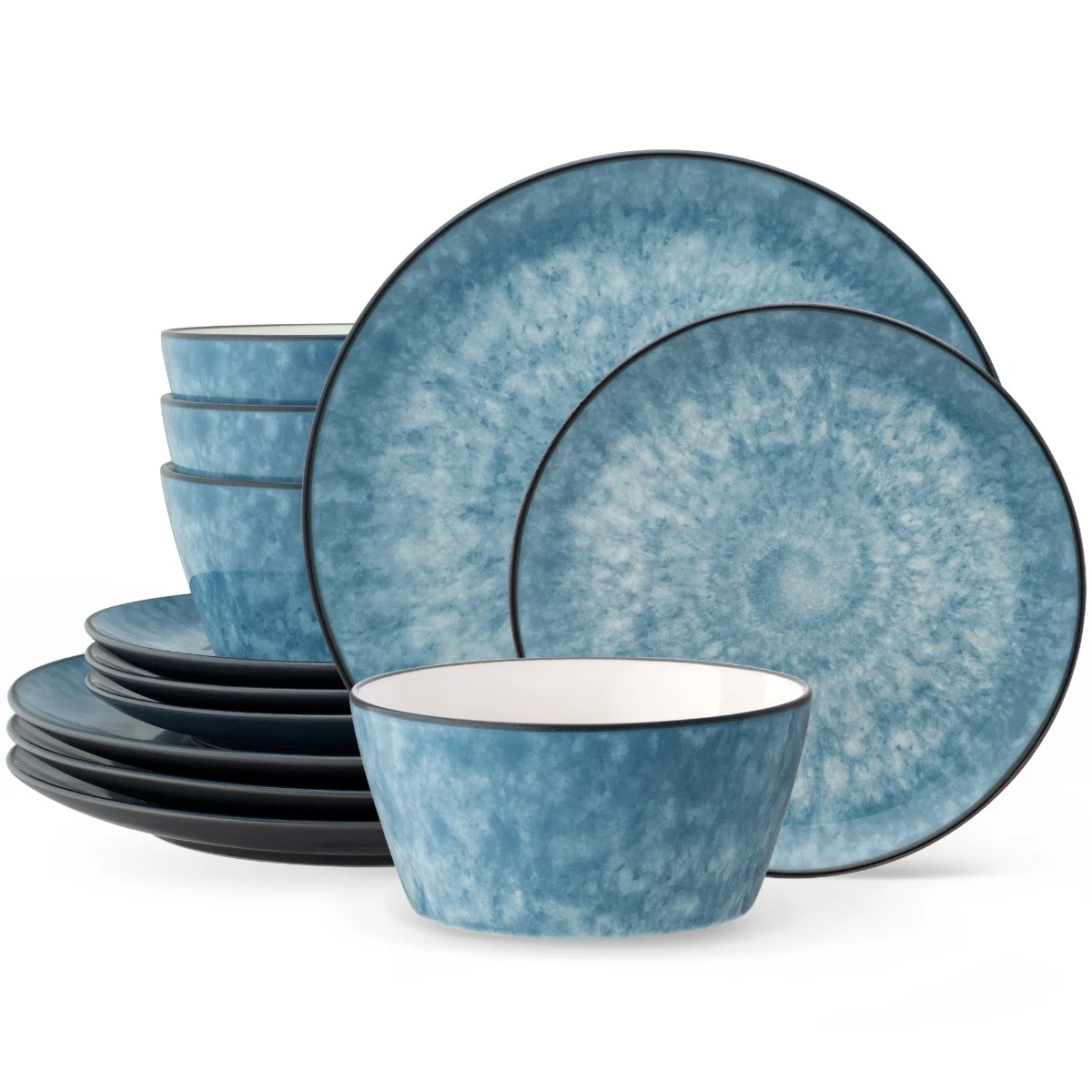 Noritake ColorKraft Essence Azurite 12-Piece Dinnerware Set, Service for 4