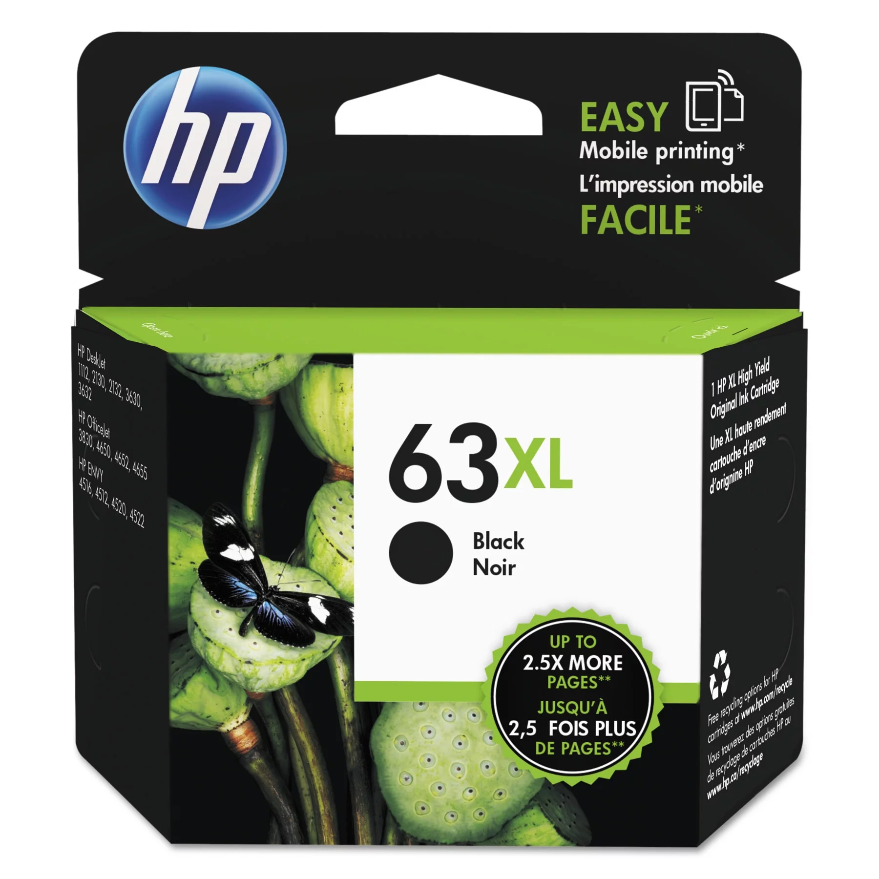 HP HP 63XL, (F6U64AN) High Yield Black Original Ink Cartridge